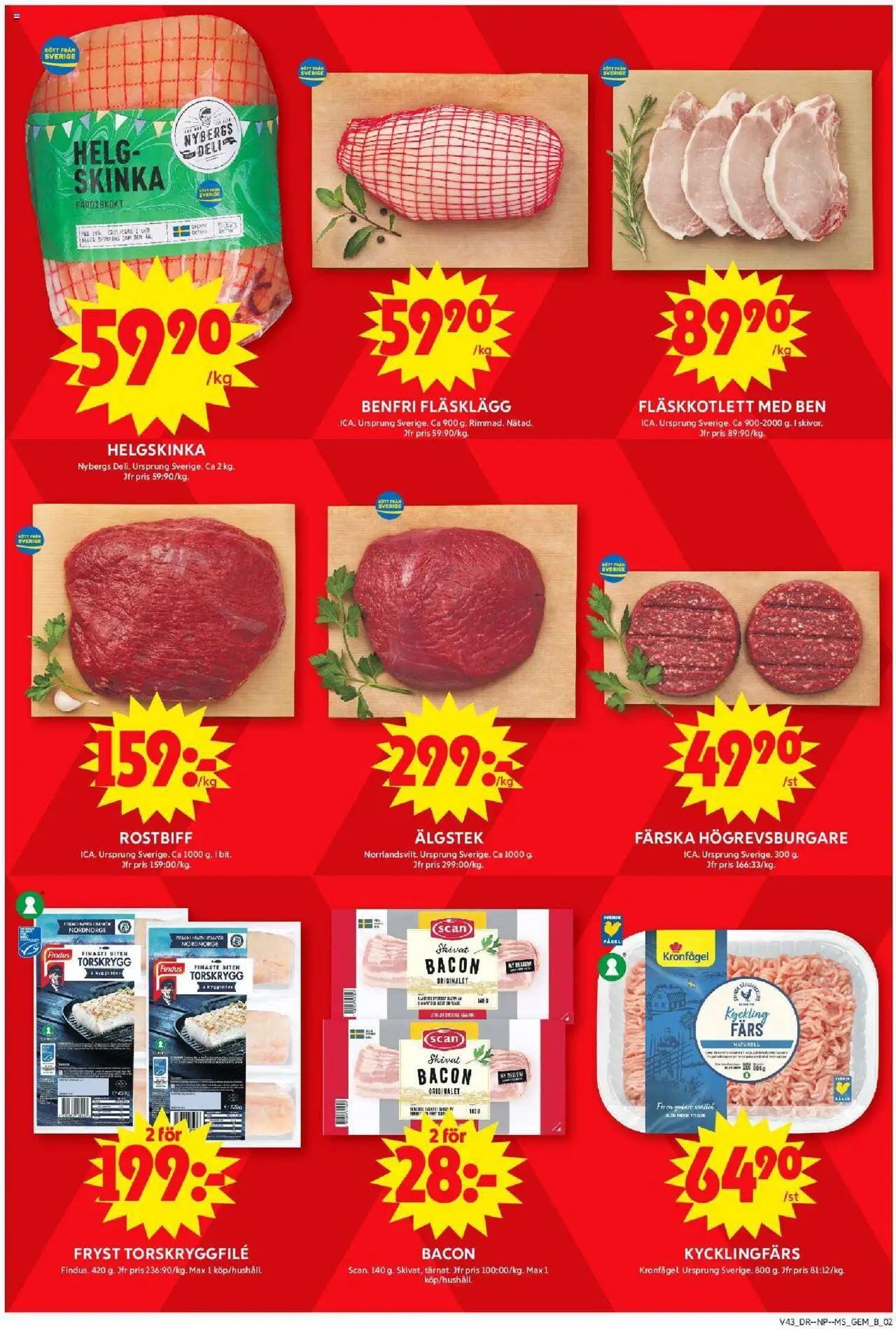 ICA Maxi reklamblad aktuell från 20.10.2025 | Sida: 2 | Produkter: Gem, Bacon, Skinka