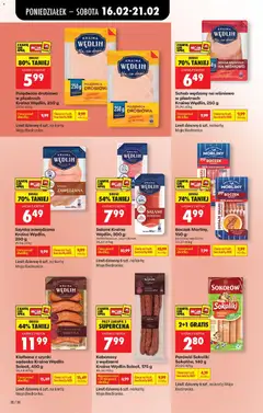 Pogląd oferty "Schab wędzony na wiśniowo w plastrach Kraina Wędlin, 250 g, Schab wędzony na wiśniowo w plastrach" - ważna od 16.02.2026 | Strona: 40