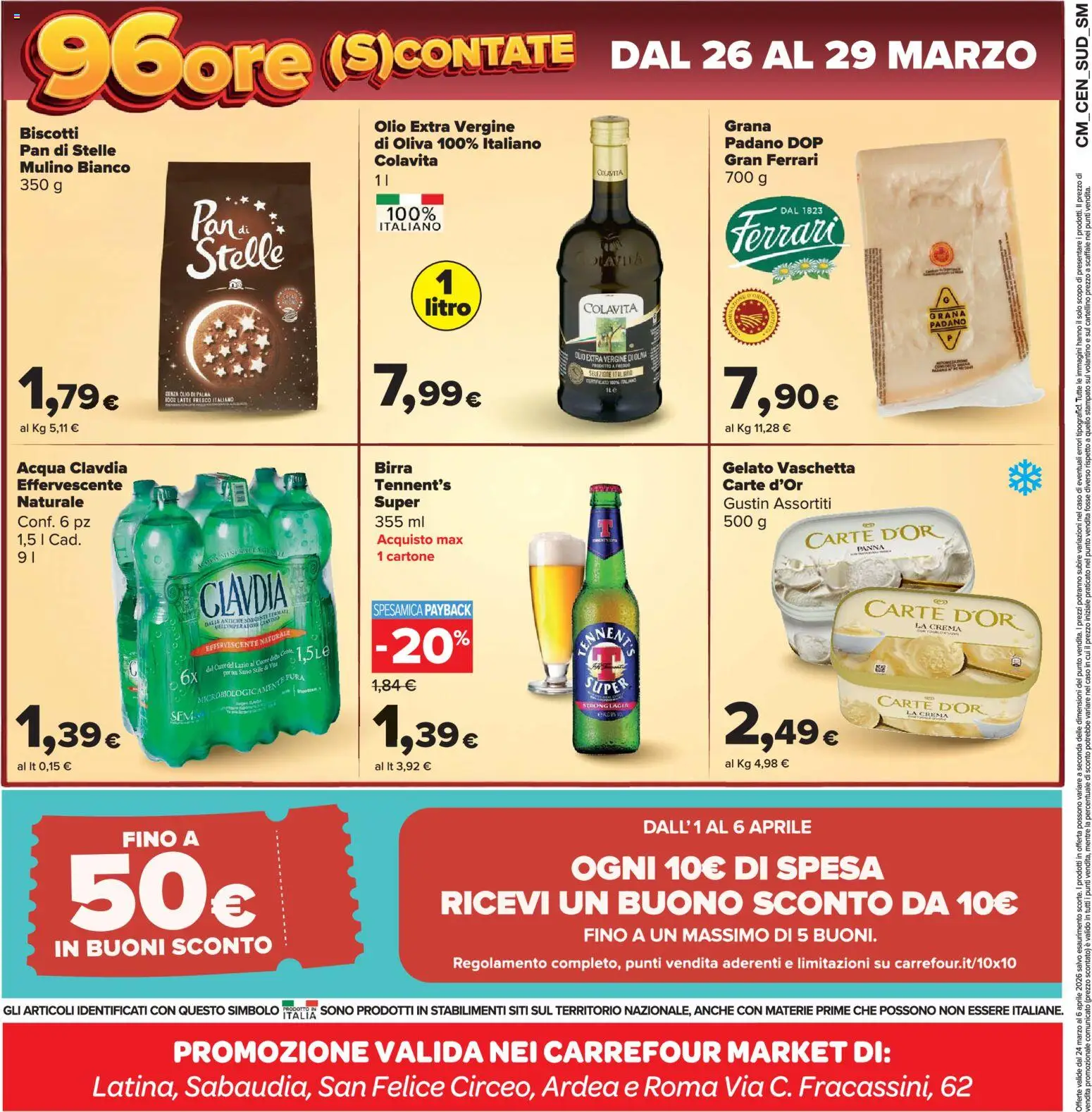 Volantino Carrefour del 24.03.2026 | Pagina: 28 | Prodotti: Crema, Gelato, Grana Padano, Olio extra vergine
