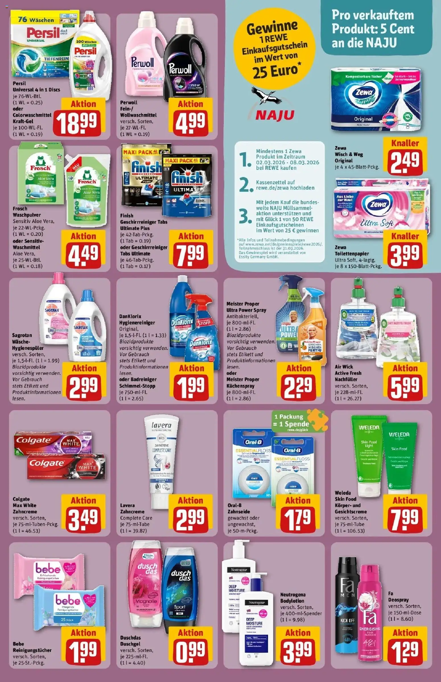 Rewe Prospekt Asslar	 – gültig ab 02.03.2026 | Seite: 29 | Produkte: Bad, Duschdas, Waschmittel, Deospray