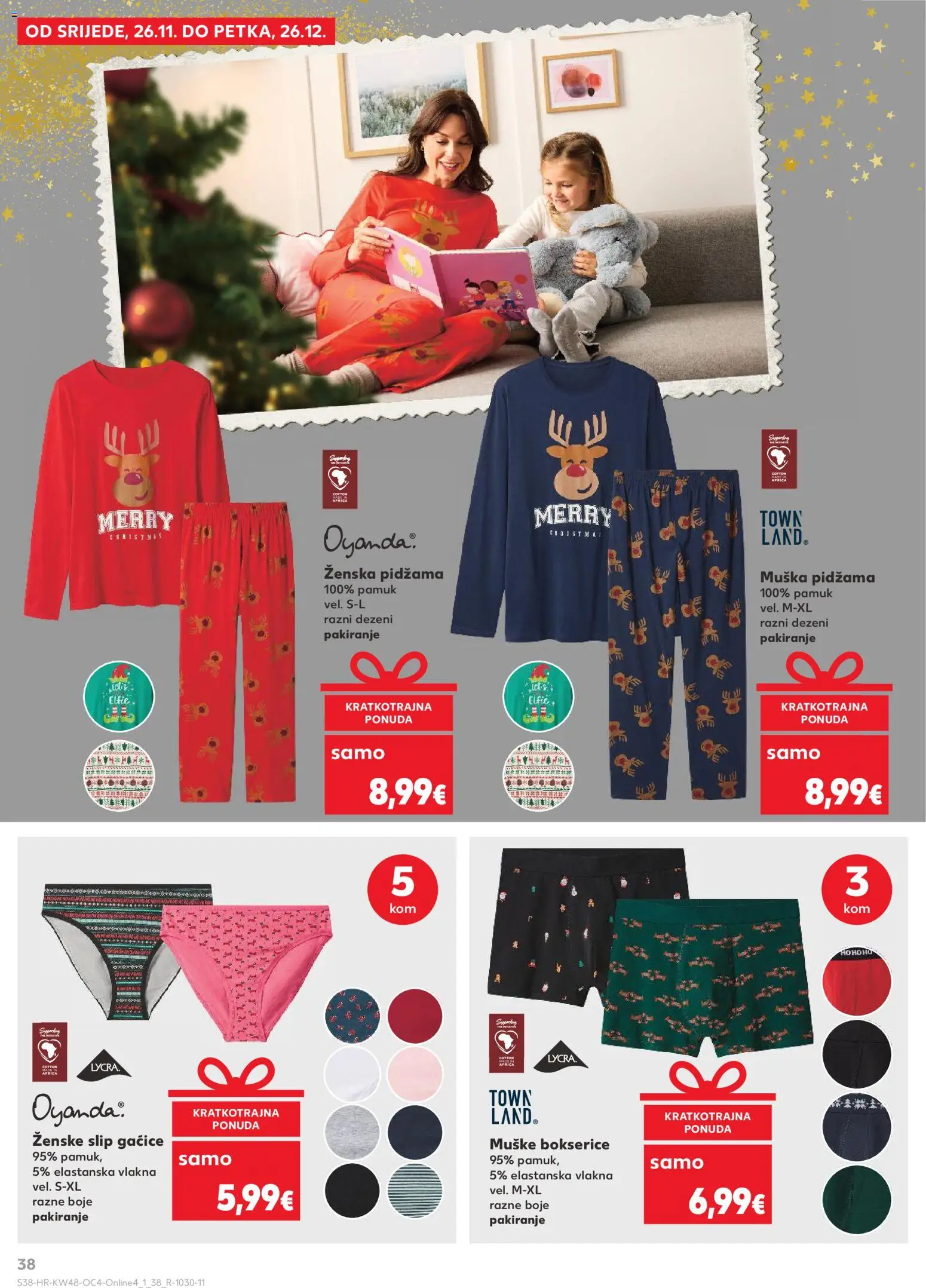 Kaufland katalog | vrijedi od 26.11.2025 | Stranica: 38 | Proizvodi: Gaćice, Pidžama, Bokserice