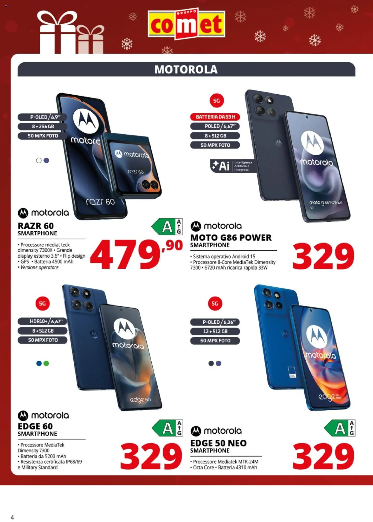 Volantino Comet del 04.12.2025 | Pagina: 4 | Prodotti: Smartphone, Batteria