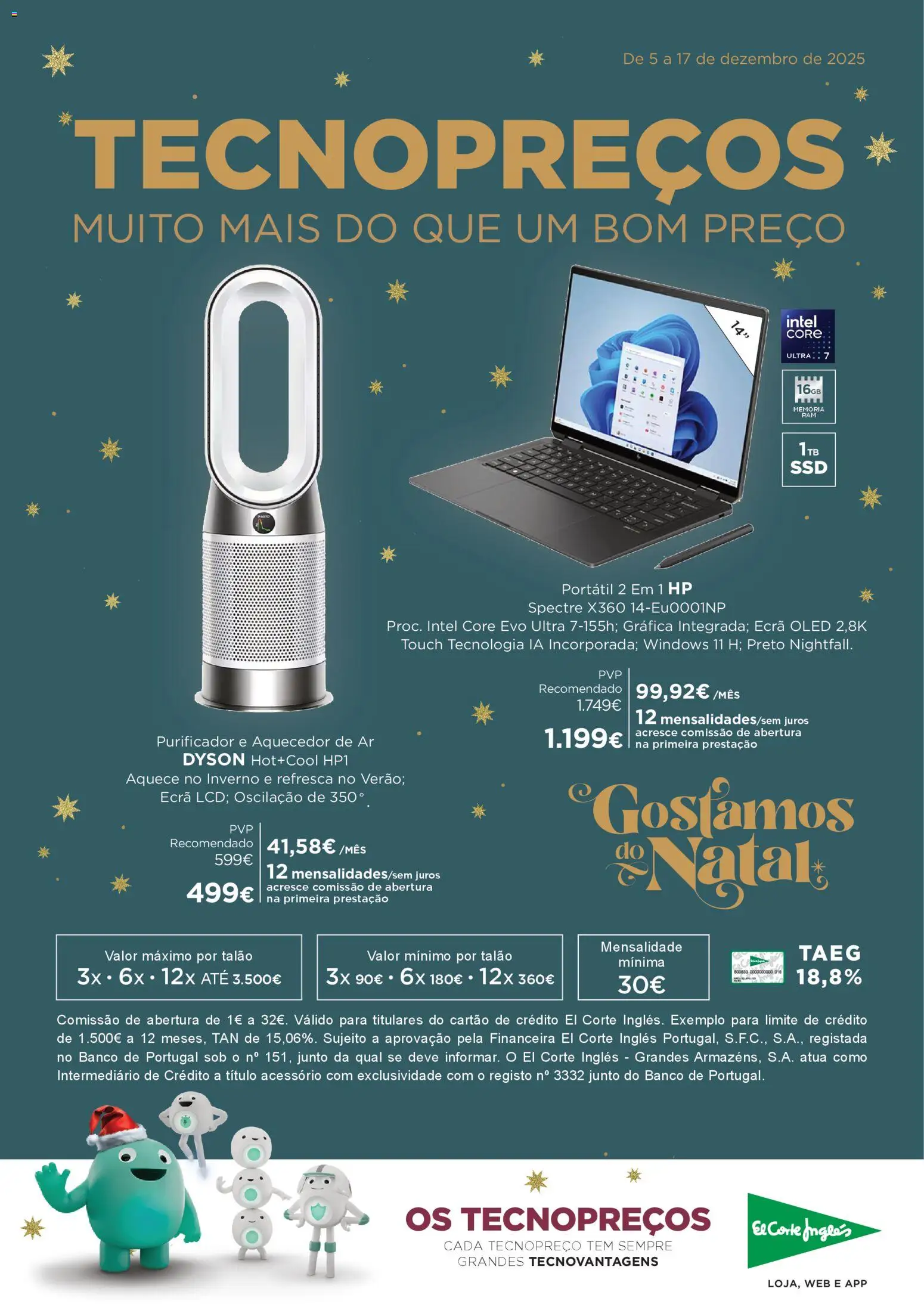 El Corte Ingles folheto │ válido de 05.12.2025 | Página: 1 | Produtos: Aquecedor, Banco