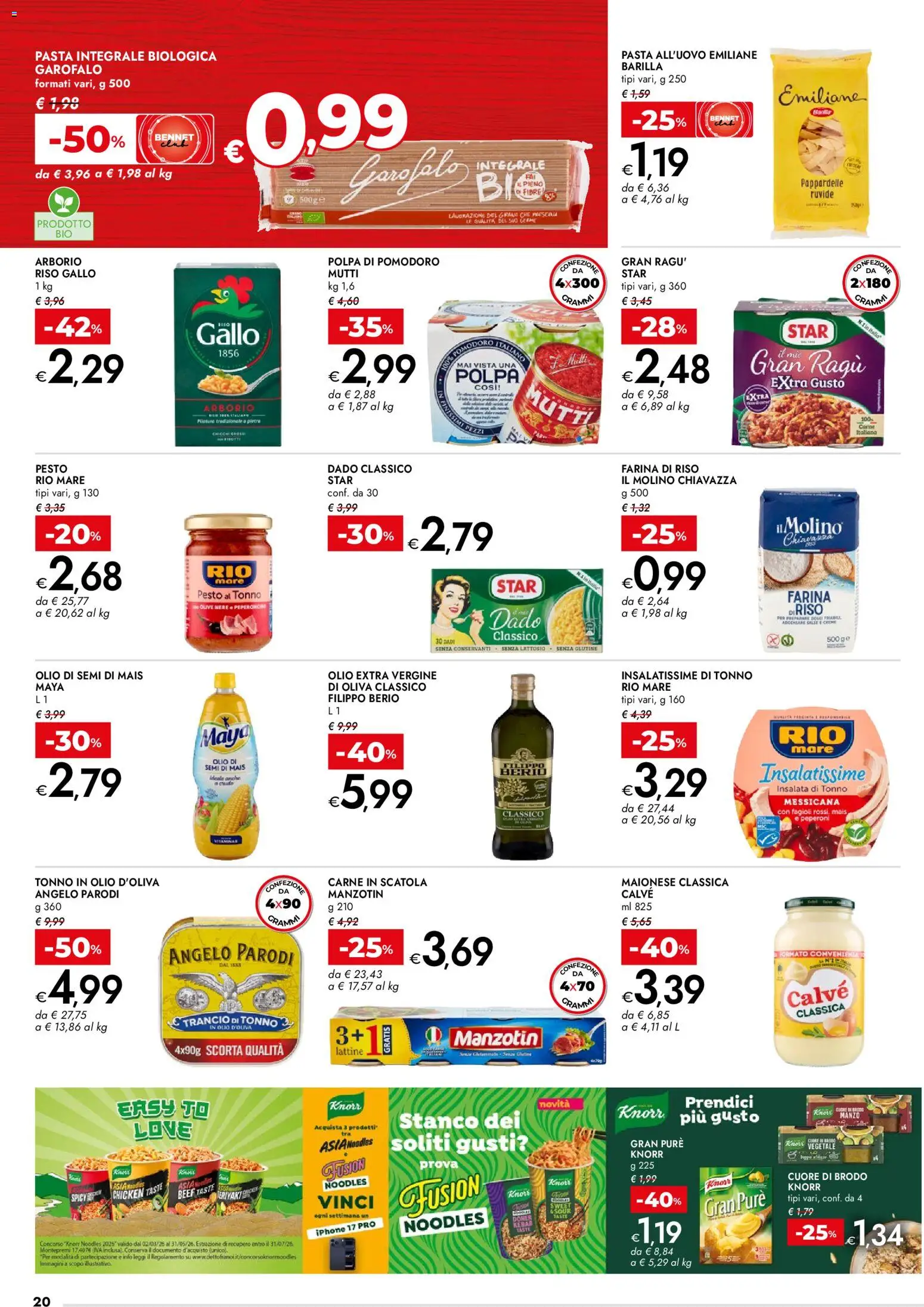 Volantino bennet del 07.04.2026 | Pagina: 20 | Prodotti: Iphone, Manzo, Pesto, Olio extra vergine