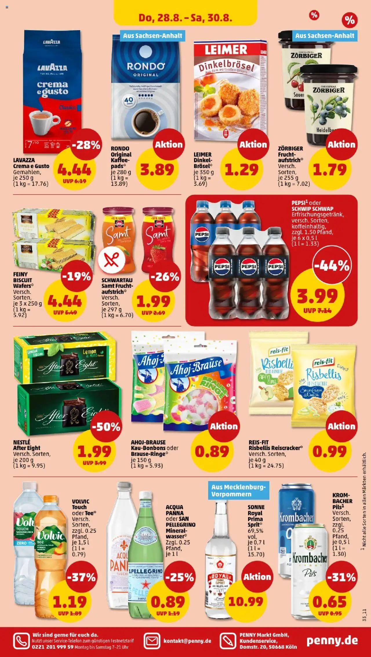 Penny - Sachsen-Anhalt - gültig ab dem 25.08.2025 | Seite: 33 | Produkte: Lavazza, Pils, Wasser, Krombacher