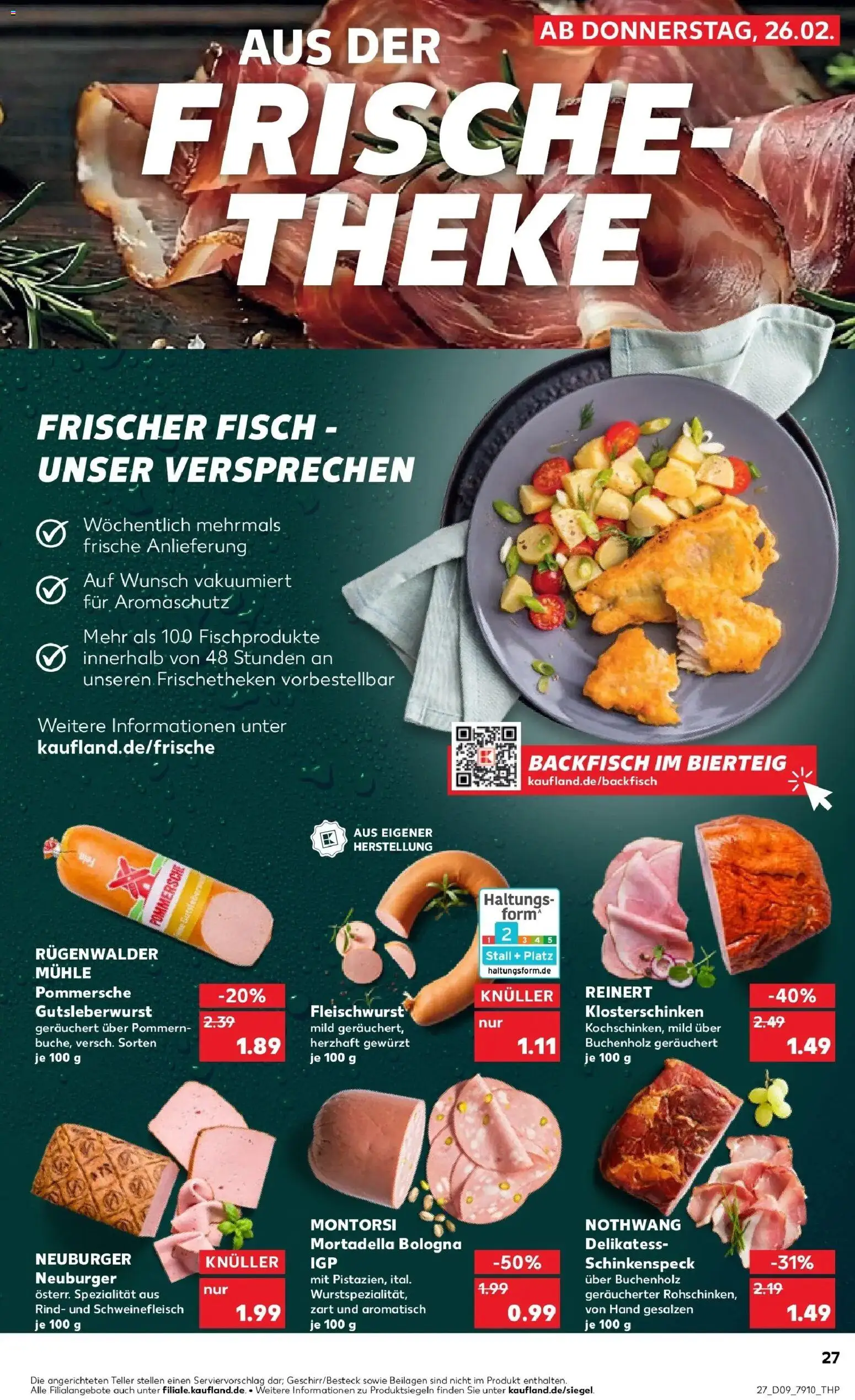 Kaufland prospekt Nördlingen	 – gültig ab 26.02.2026 | Seite: 27 | Produkte: Mühle, Theke, Fisch, Schweinefleisch