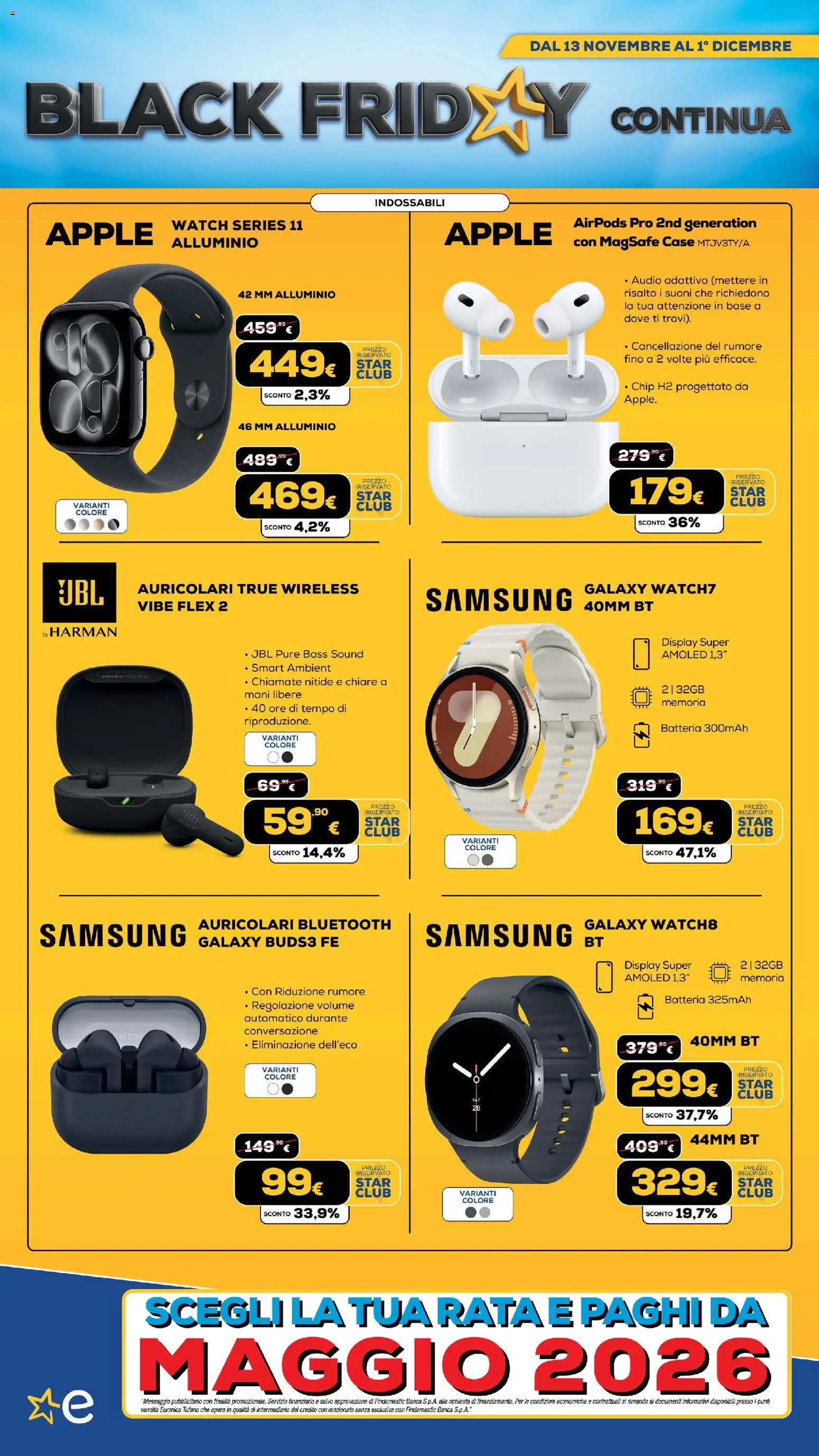 Volantino Euronics del 13.11.2025 | Pagina: 205 | Prodotti: Alluminio, Apple Watch, Airpods, Samsung