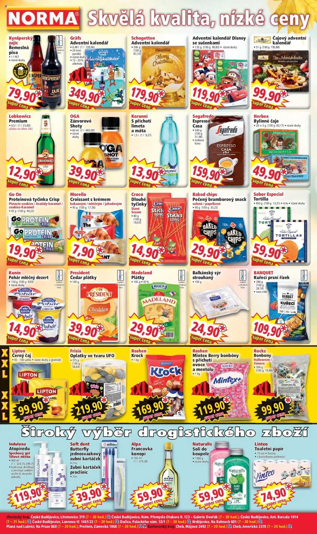 Norma leták od 20.10.2025 | Strana: 4 | Produkty: Proteinová tyčinka, Toaletní papír, Alpa, Oplatky