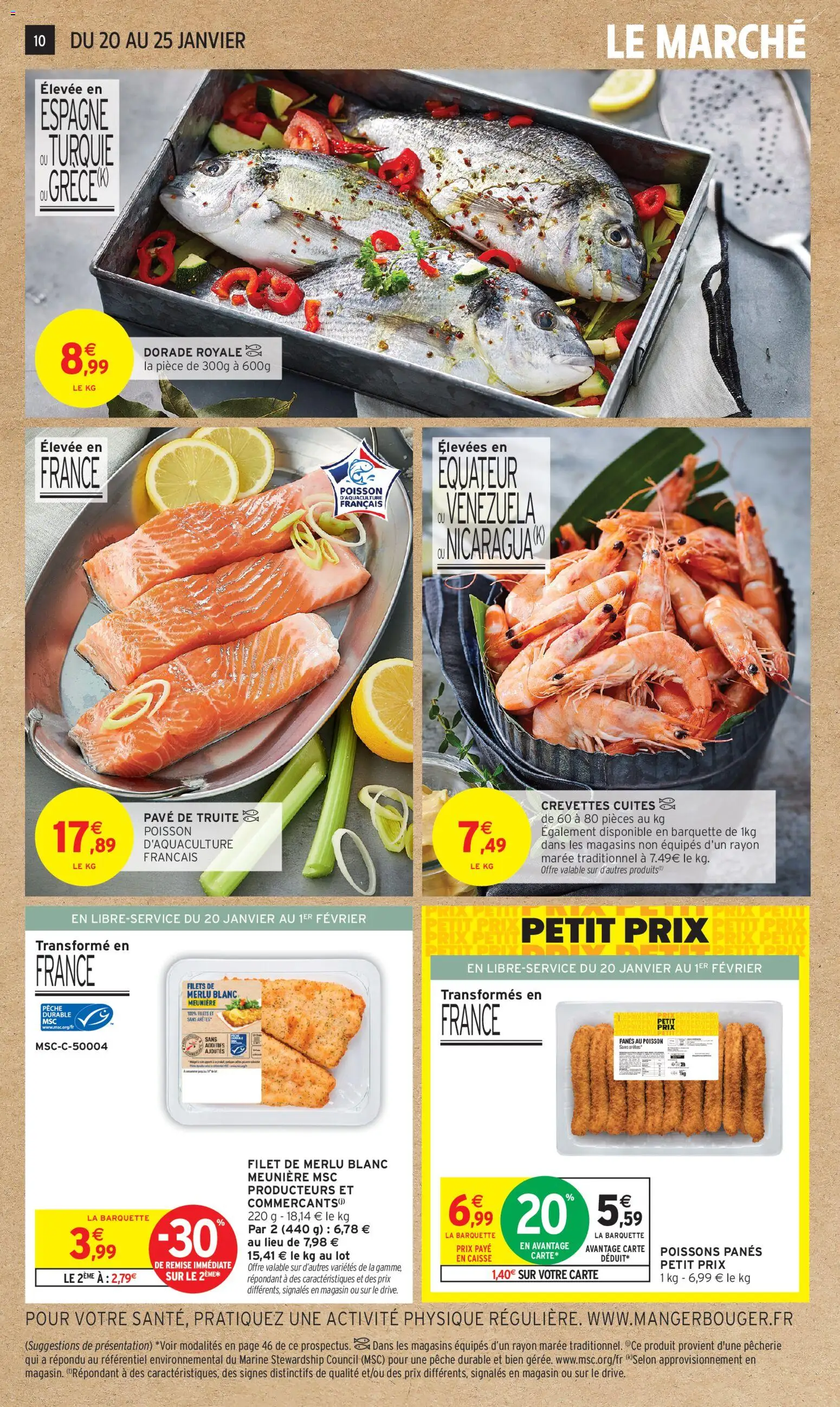 {H1} | Page: 10 | Produits: Pêche, Crevettes, Dorade royale, Poisson
