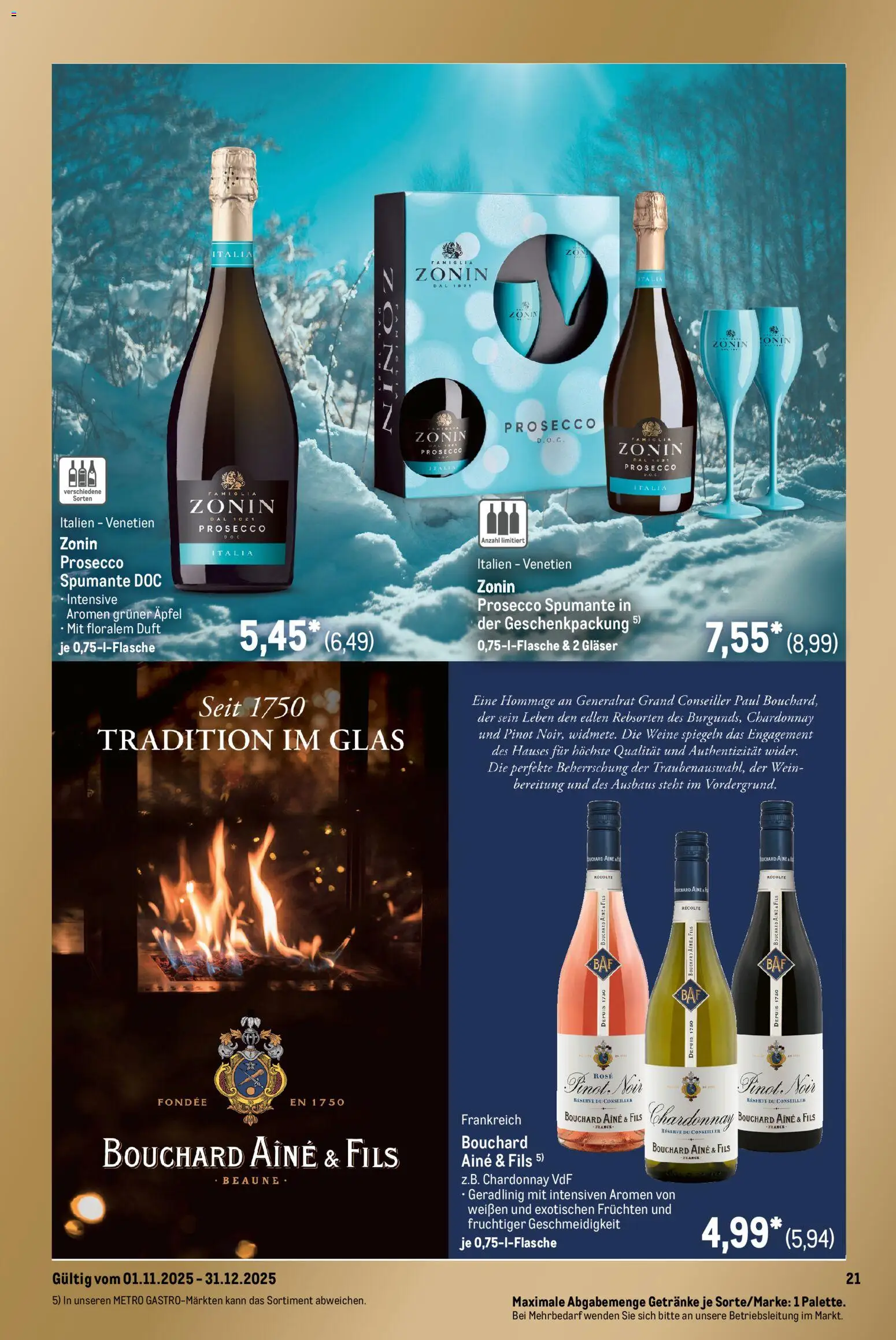 Metro Saisonkatalog Festliche Momente – gültig ab 01.11.2025 | Seite: 21 | Produkte: Duft, Äpfel, Prosecco, Wein