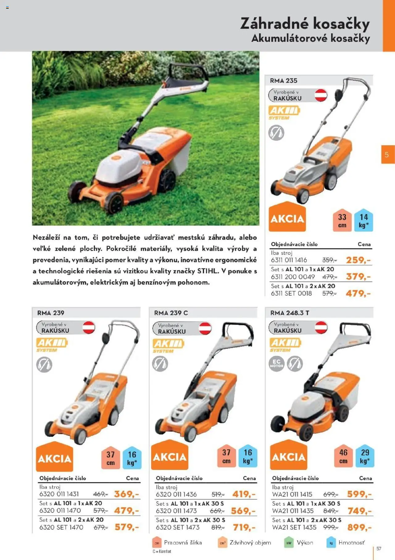 Nové STIHL akcie – leták je platný od 29.09.2025 | Strana: 57 | Produkty: Kosačky