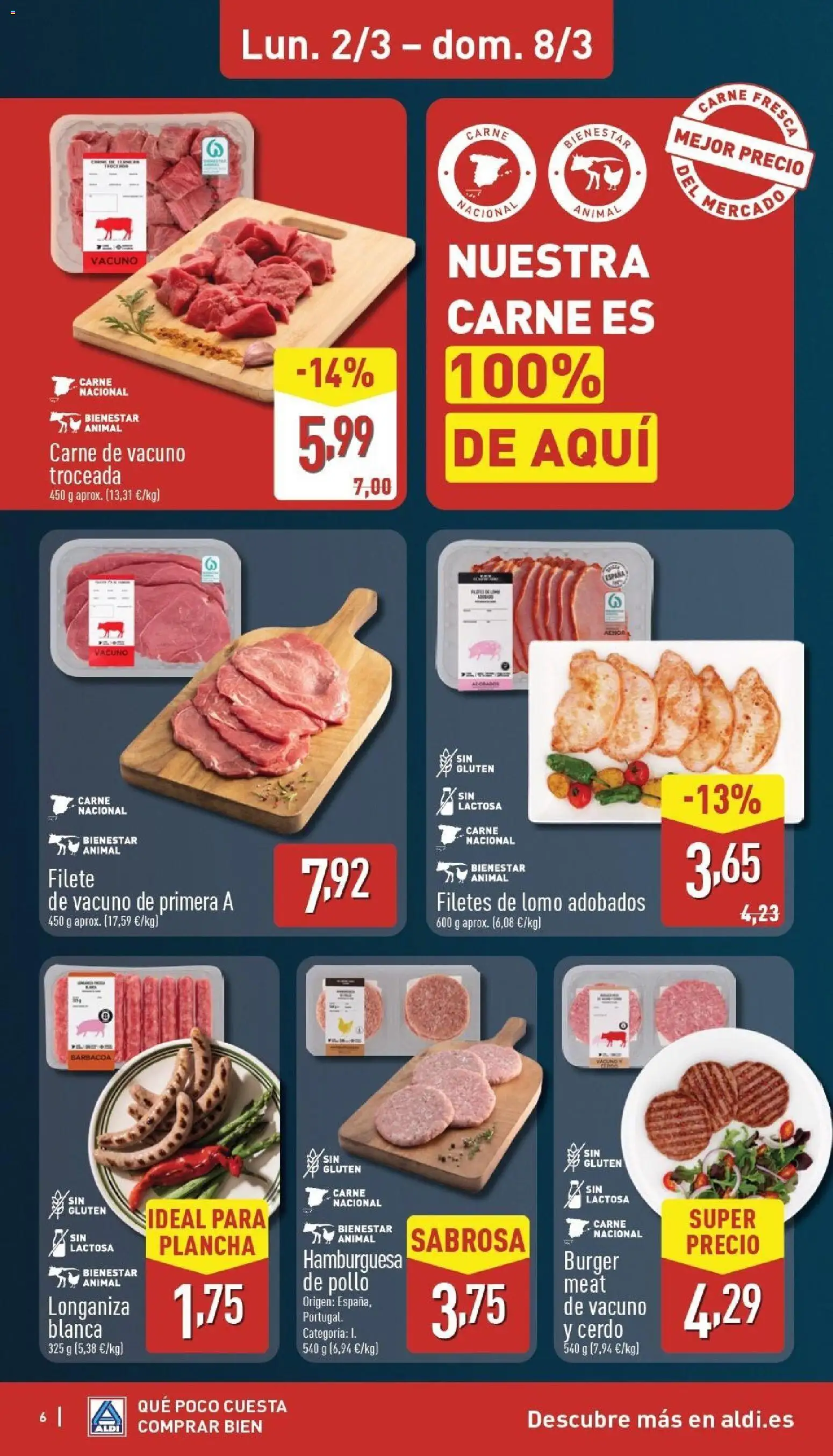 Aldi folleto Baleares │ válido desde el 02.03.2026 | Página: 6 | Productos: Longaniza, Barbacoa, Plancha, Σοκολατούχο γάλα