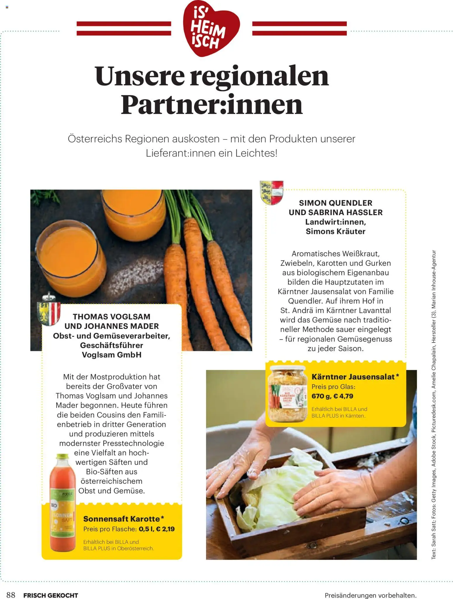 Billa  Frisch Gekocht gültig ab 01.01.2026 | Seite: 84 | Produkte: Gurken, Gemüse, Obst