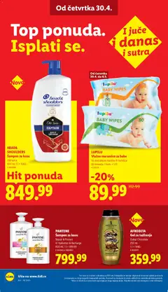 Lidl katalog - pregled Lidl kataloga - važi od 30.04.2026 | Strana: 40 | Proizvode: Masline, Pantene, Šampon, Gel za tuširanje