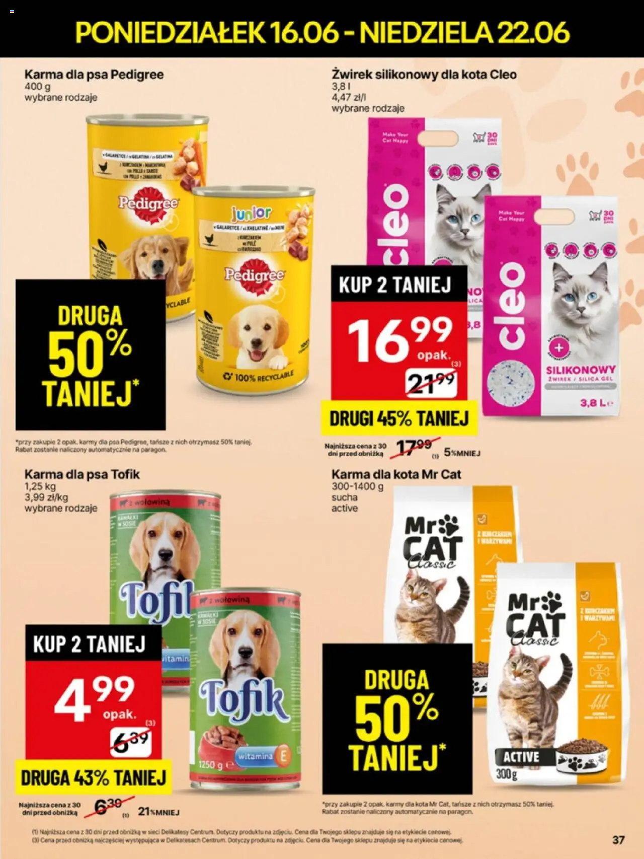 Delikatesy Centrum Gazetka od 16.06.2025 | Strona: 37 | Produkty: Delikatesy, Pedigree, Karma dla psa pedigree, Karma dla psa