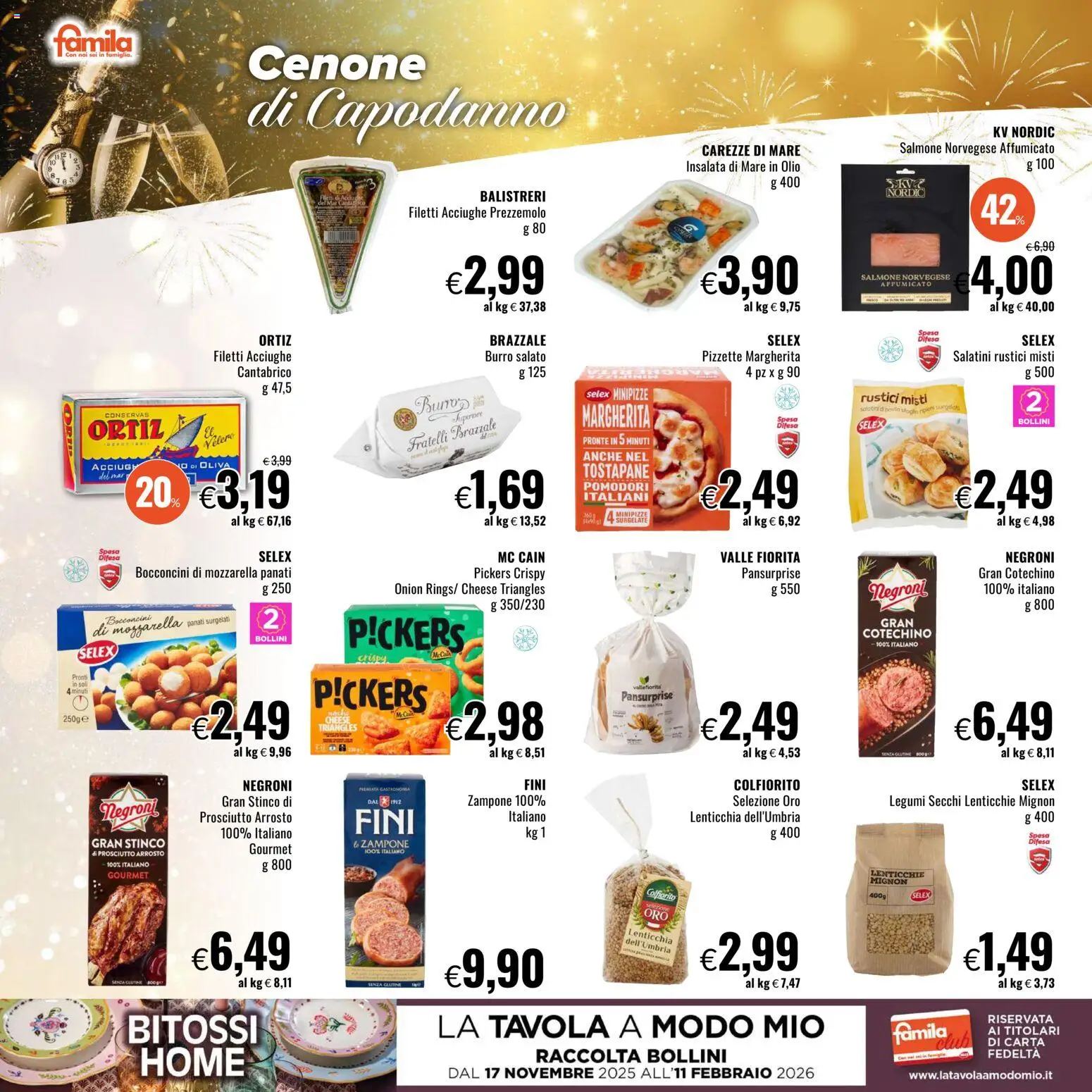 Volantino Famila del 28.12.2025 | Pagina: 4 | Prodotti: Insalata, Prosciutto, Burro, Cotechino