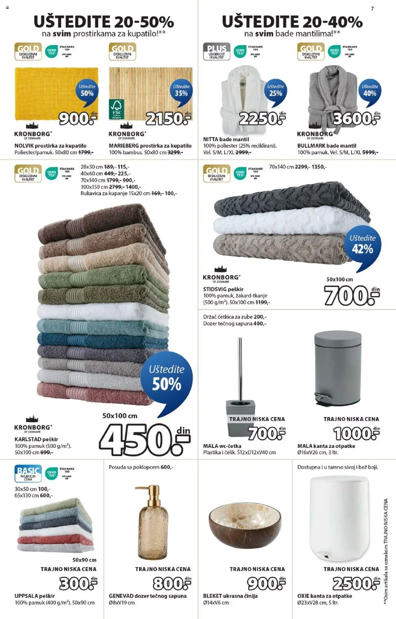 Jysk katalog - važi od 15.10.2025 | Strana: 7 | Proizvode: Kupatilo, Peškir, Bade mantil, Četkica za zube