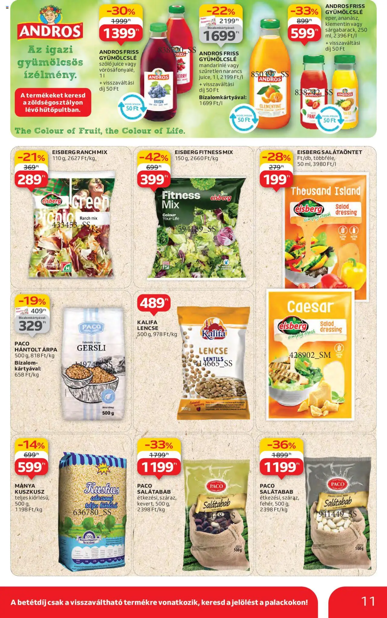 Auchan akciós ujság - amely érvényes a következő dátumtól: 19.06.2025 | Oldal: 11 | Termékek: Gyümölcslé, Lencse, Kuszkusz, Narancs