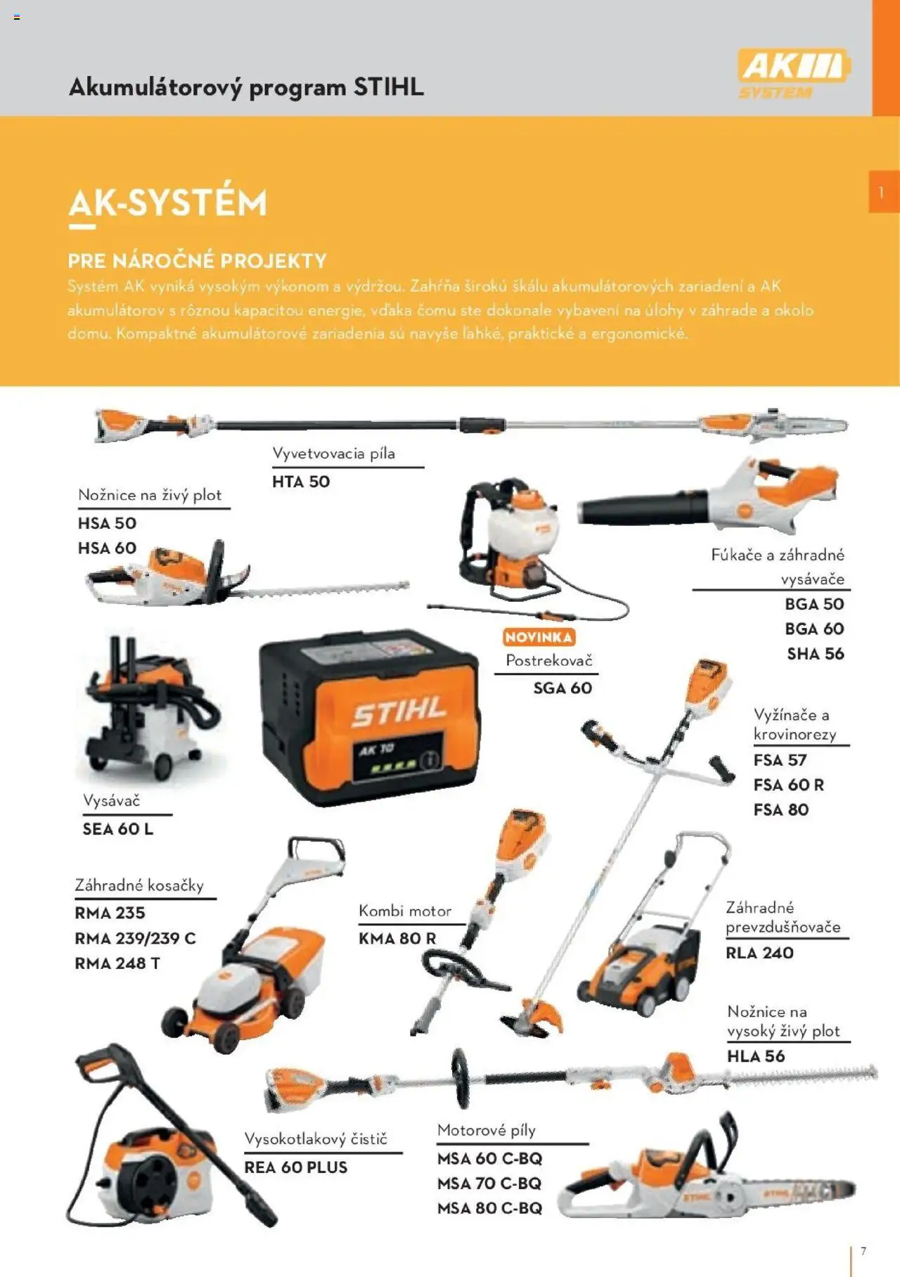 Nové STIHL akcie – leták je platný od 29.09.2025 | Strana: 7 | Produkty: Vyžínače, Nožnice na živý plot, Píla, Vysávače