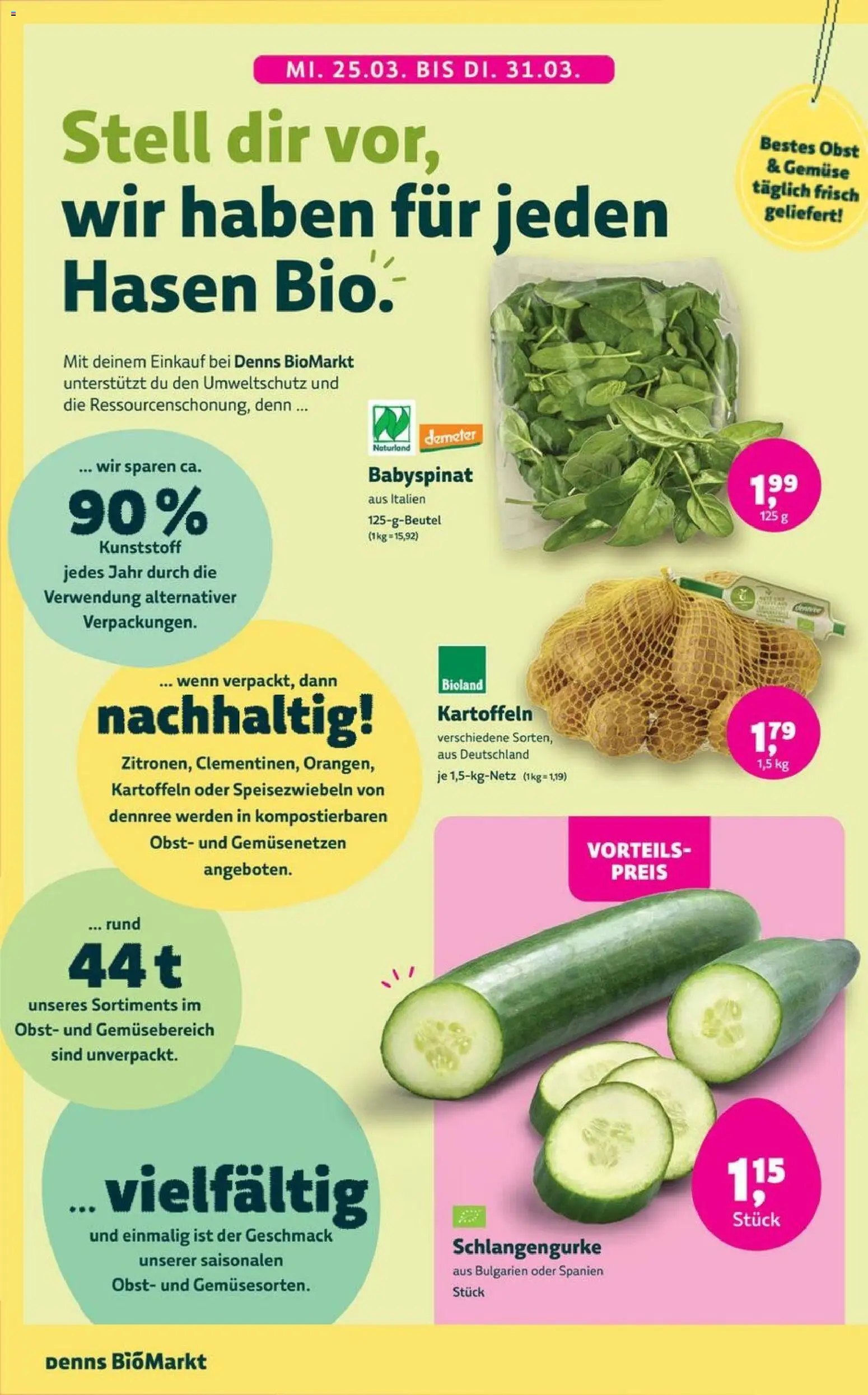 Denns BioMarkt Angebote – gültig ab 25.03.2026 | Seite: 6 | Produkte: Kartoffeln, Gemüse, Obst