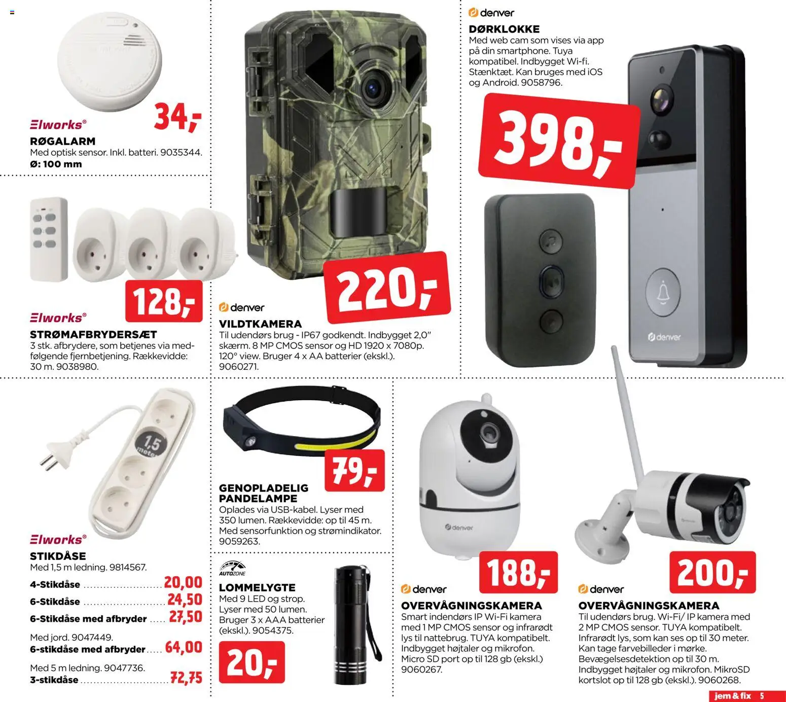 Jem & fix tilbudsavis – gyldig fra 26.10.2025 | Side: 5 | Produkter: Overvågningskamera, Batterier, Søm, Kamera