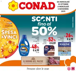 Anteprima del volantino Conad - Sconti fino al 50% valido a partire dal 22.10.2025