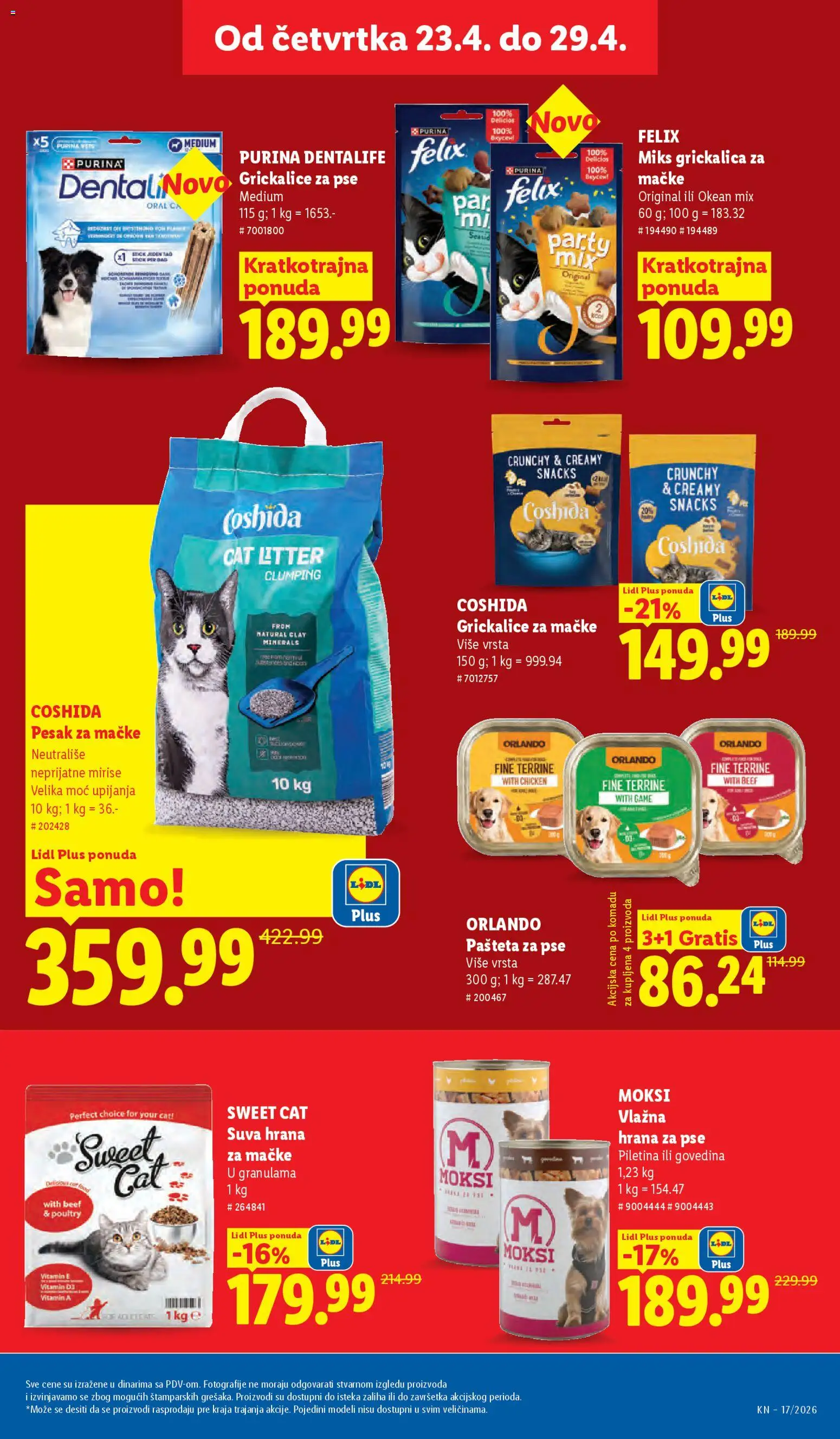 Lidl katalog - važi od 23.04.2026 | Strana: 45 | Proizvode: Purina, Hrana za pse, Piletina, Pašteta