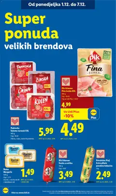 Podravka Salama narezak XXL, 300 g, Zimska, čajna, kulen ili pannonia - Pregled kataloga iz trgovine Lidl, vrijedi od 01.12.2025 | Stranica: 16