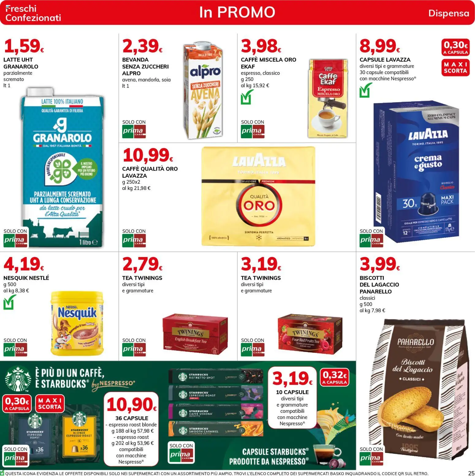 Volantino Basko del 27.11.2025 | Pagina: 25 | Prodotti: Crema, Latte, Aglio, Lavazza