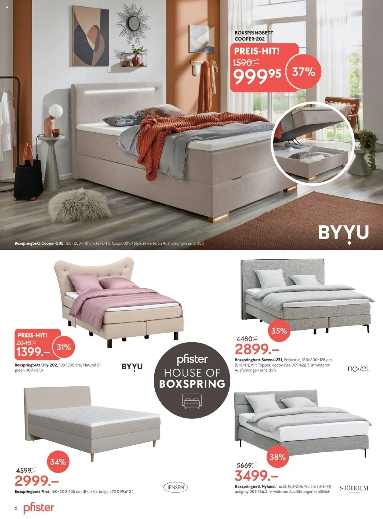 Pfister Aktionen – gültig ab 07.10.2025 | Seite: 6 | Produkte: Boxspringbett