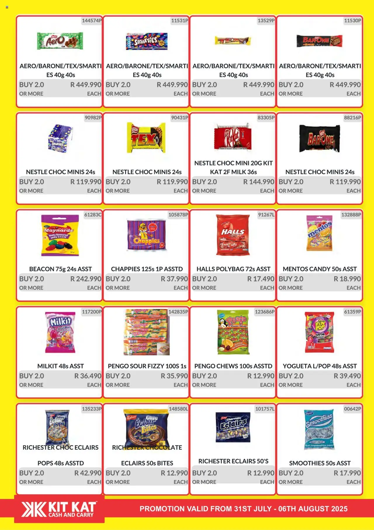 KIT KAT Cash & Carry Weekly Traders Special │ valid from 31.07.2025 | Page: 3 | Products: Beans, Milk, Chocolate