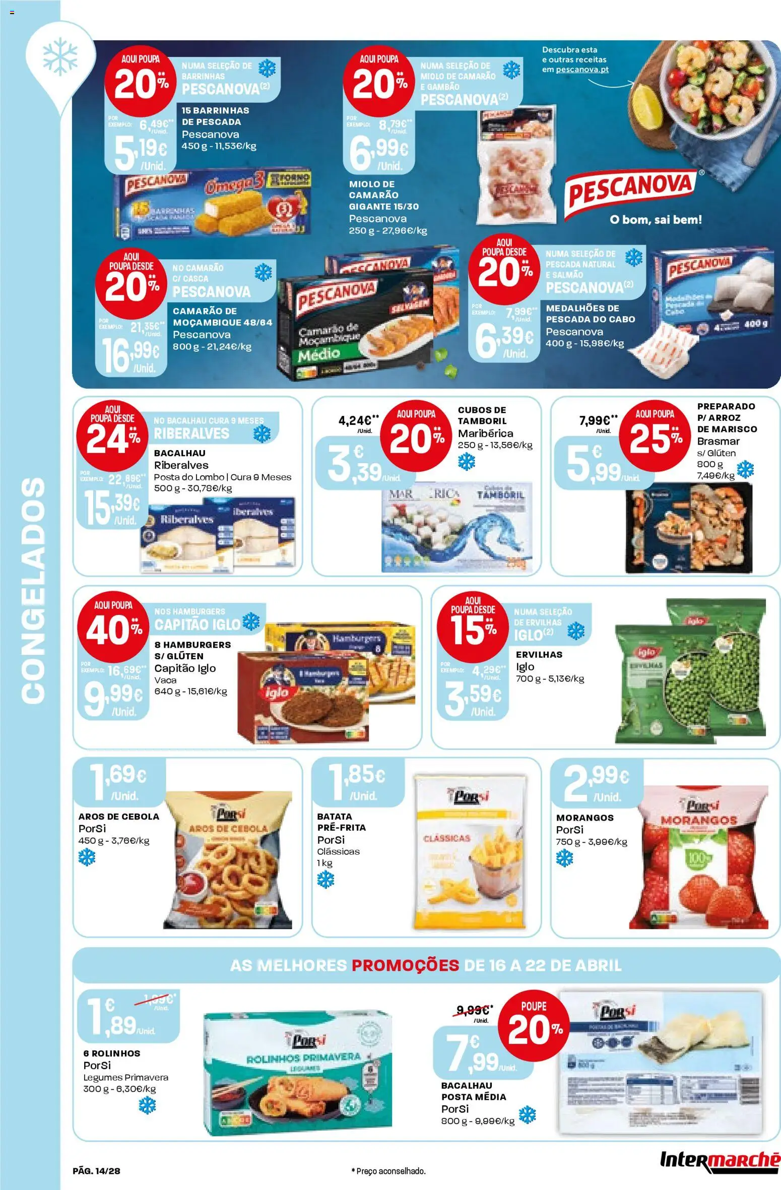 Intermarché Folheto Contact │ válido de 16.04.2026 | Página: 14 | Produtos: Batata, Cabo, Pescada do cabo, Morangos