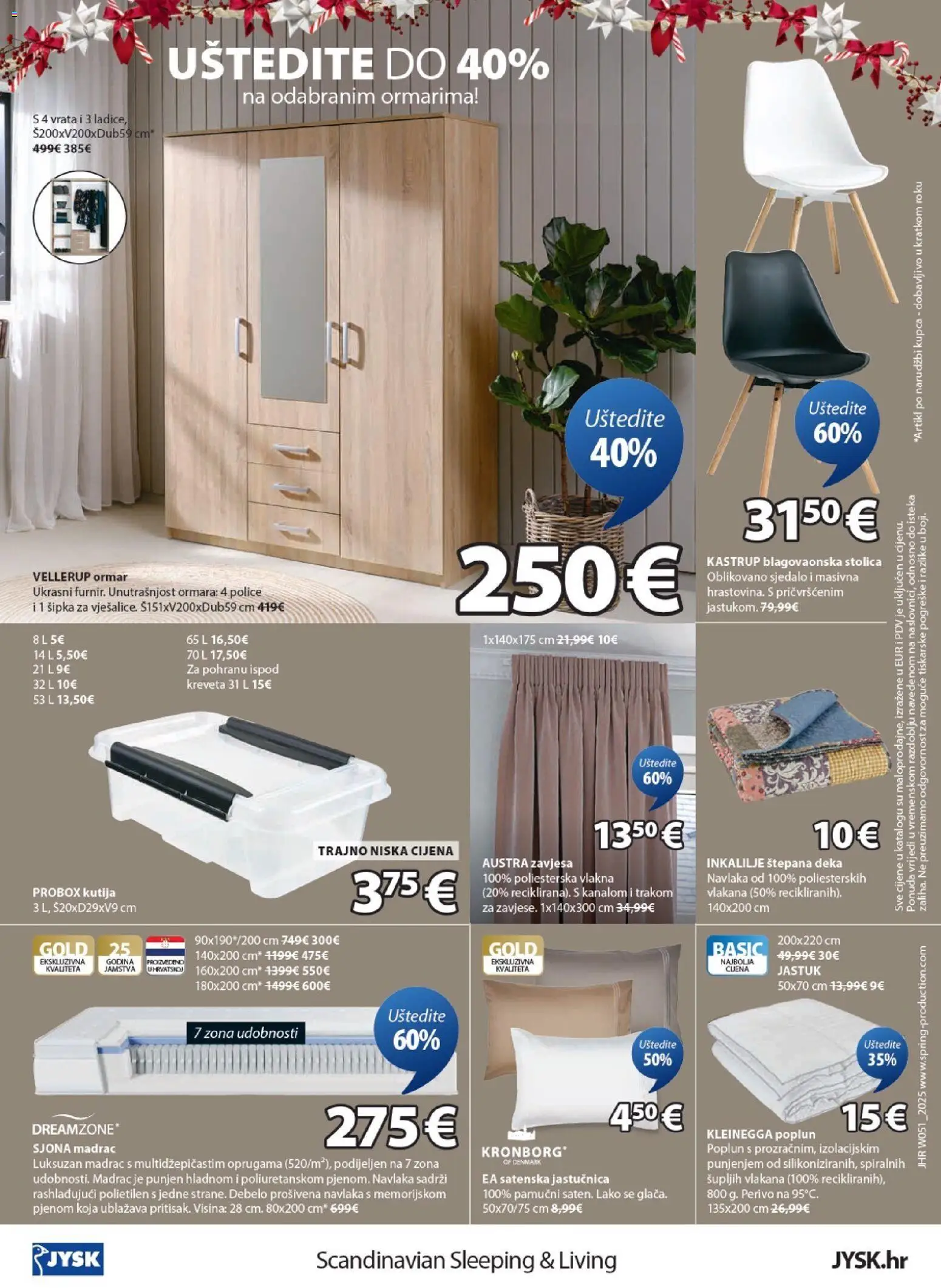 JYSK katalog | vrijedi od 17.12.2025 | Stranica: 12 | Proizvodi: Madrac, Stolica, Zavjesa, Blagovaonska stolica