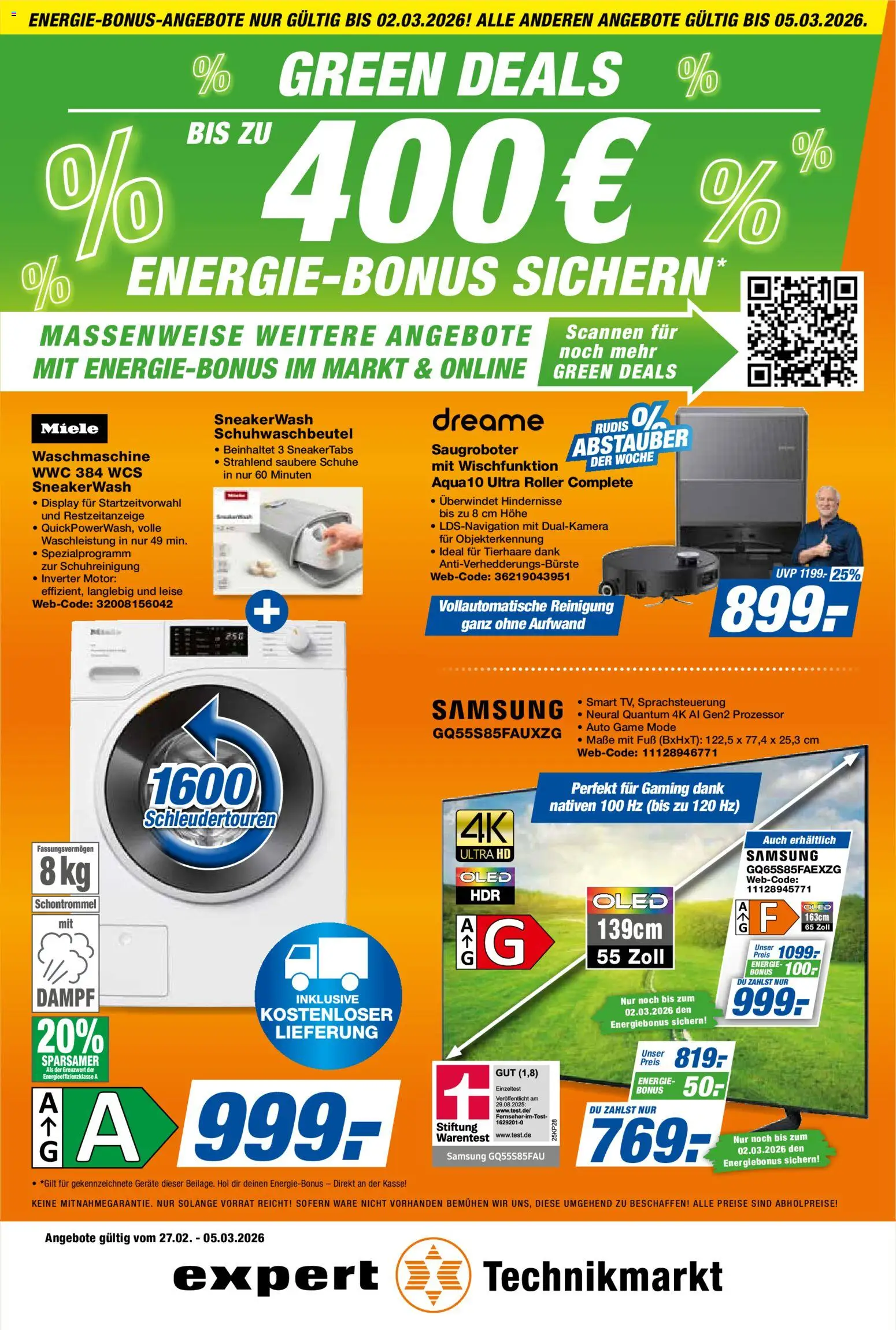 Expert Prospekt 	 – gültig ab 27.02.2026 | Seite: 1 | Produkte: Miele, Waschmaschine, Samsung