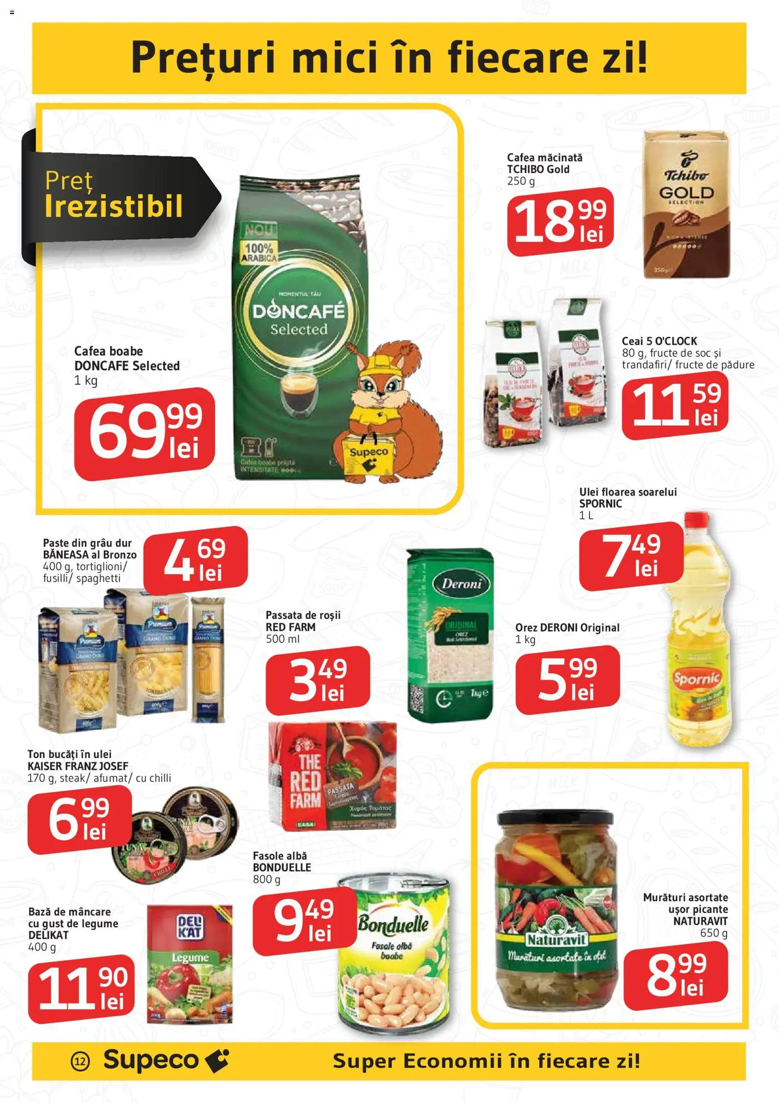 Noul catalog Supeco – valabil de la 19.03.2026 | Pagină: 12 | Produse: Cafea, Roșii, Orez, Legume