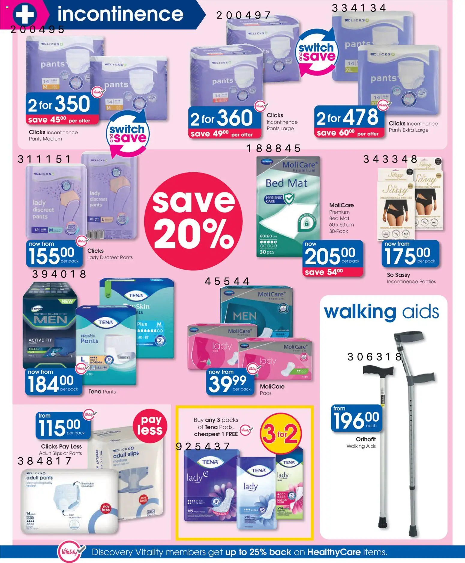 New Clicks catalogue – valid from 25.02.2026 | Page: 26 | Products: Pants, Panties, Pads, Switch