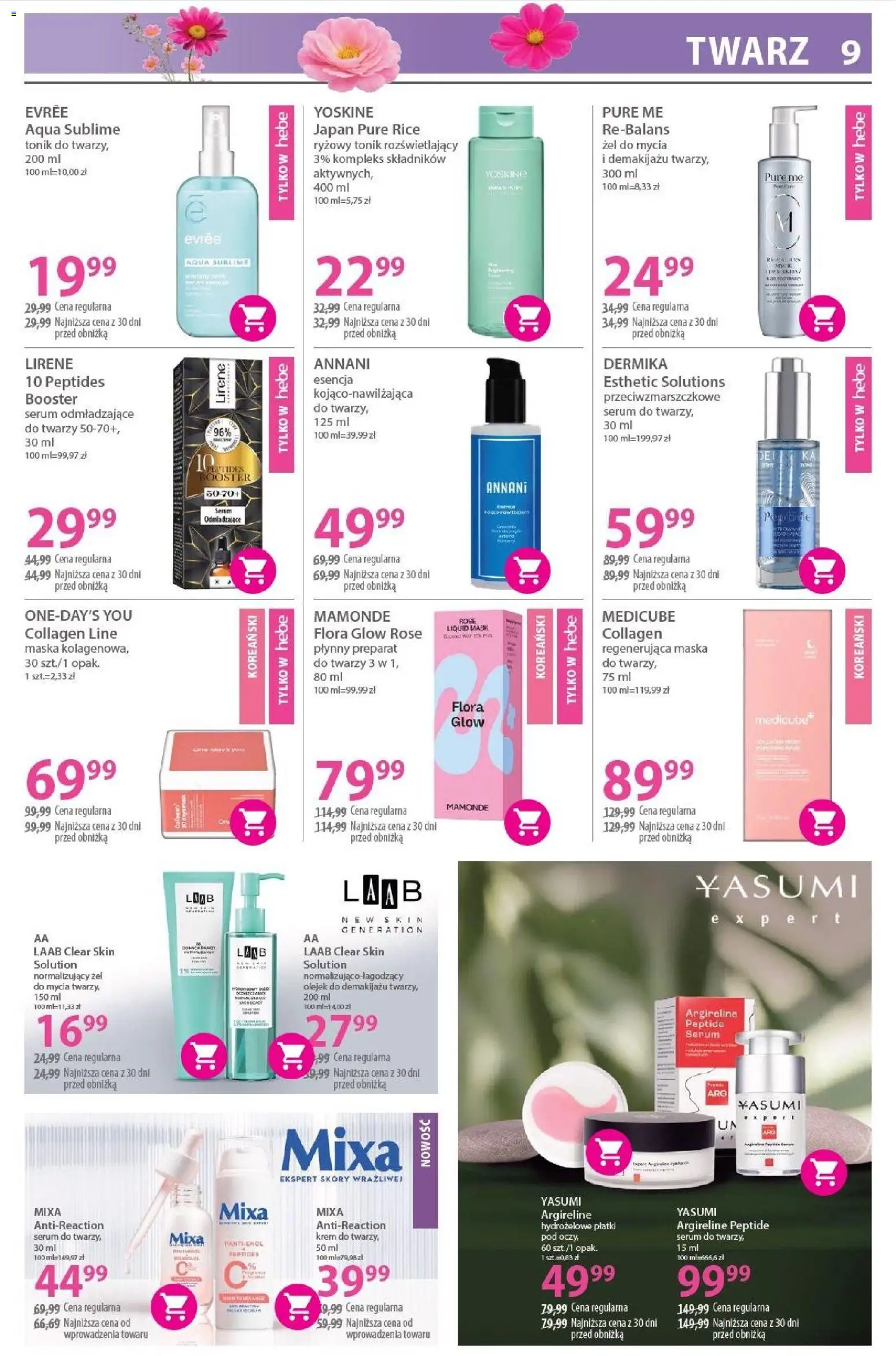 Hebe gazetka od 04.03.2026 | Strona: 9 | Produkty: Toner, Płatki, Krem, Tonik