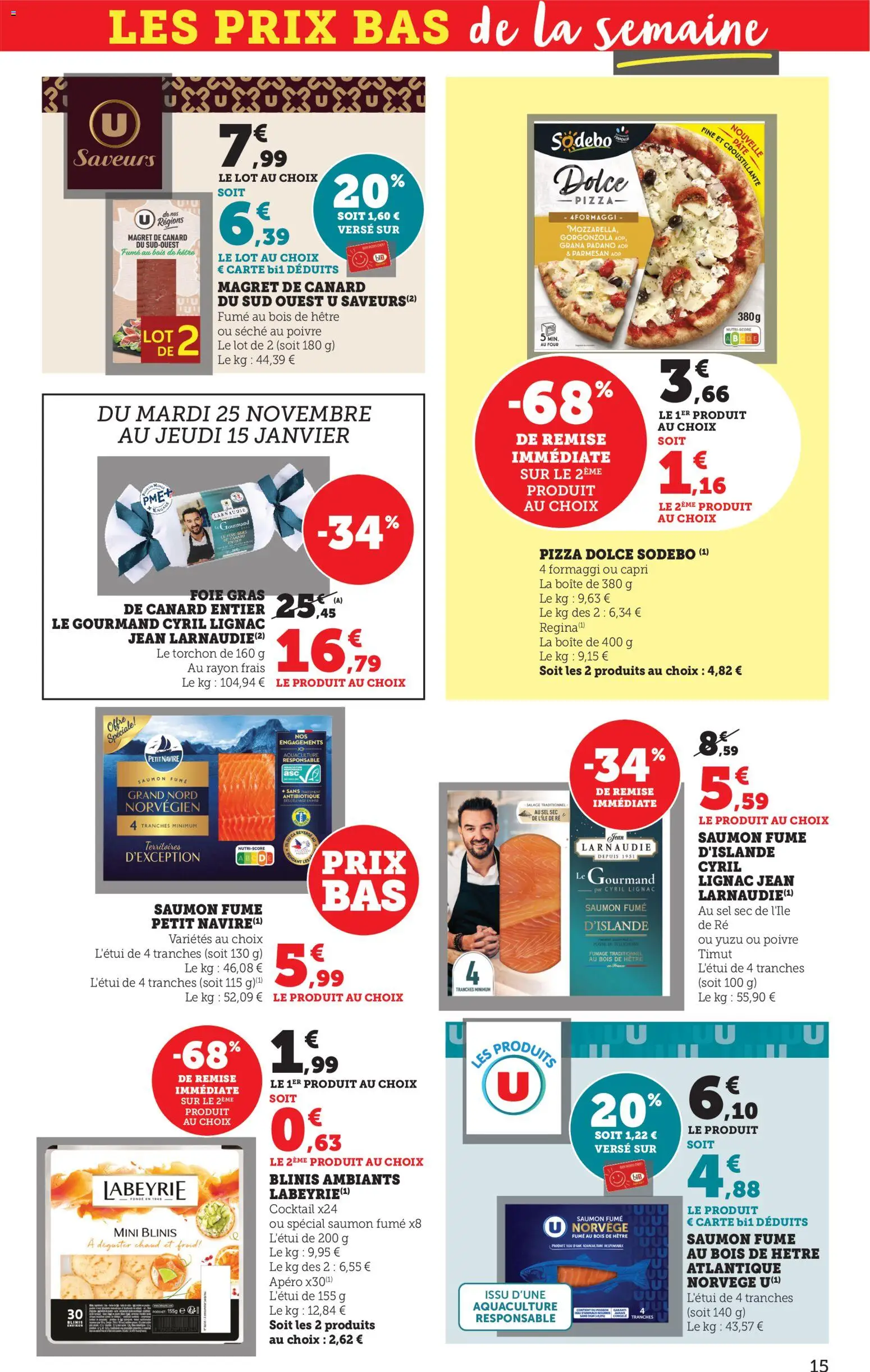 {H1} | Page: 16 | Produits: Torchon, Saumon fumé, Parmesan, Saumon