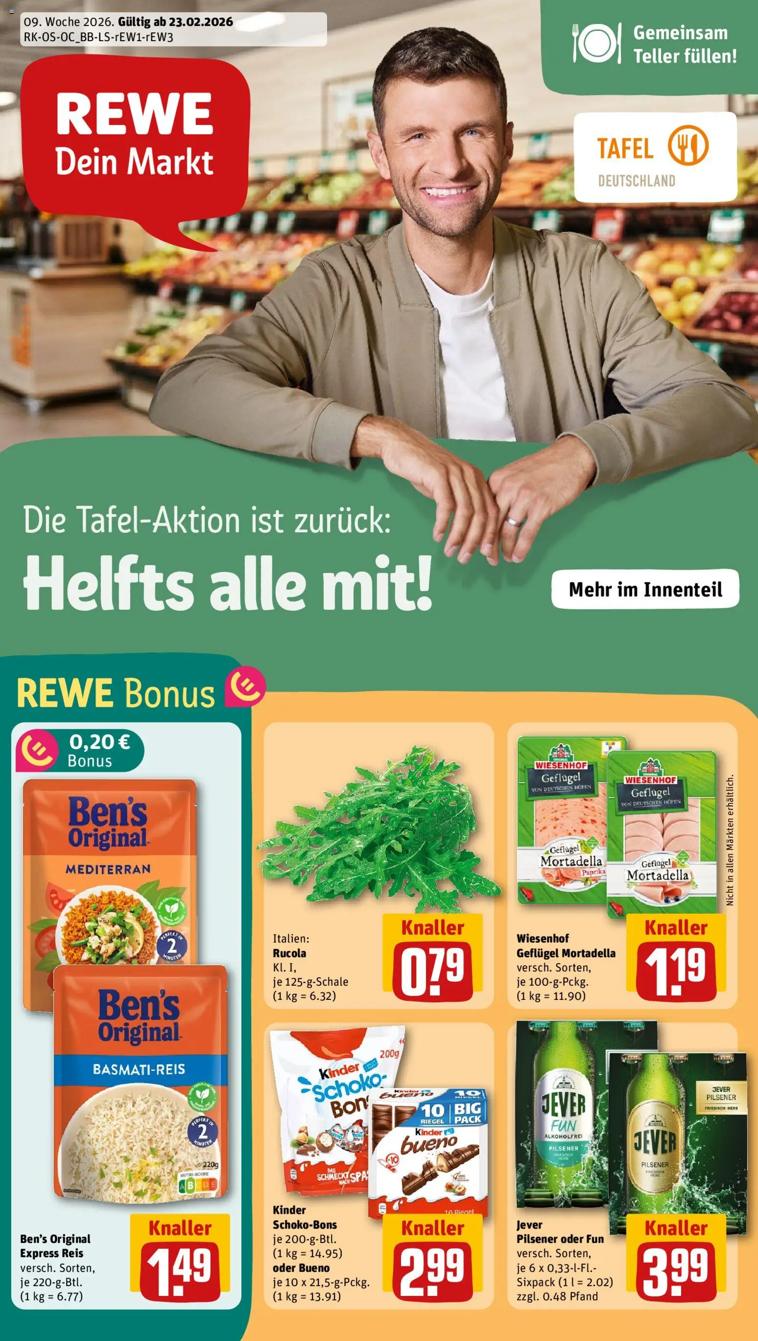 Rewe Prospekt 	 – gültig ab 23.02.2026 | Seite: 1 | Produkte: Herd, Basmatireis, Paprika, Jever