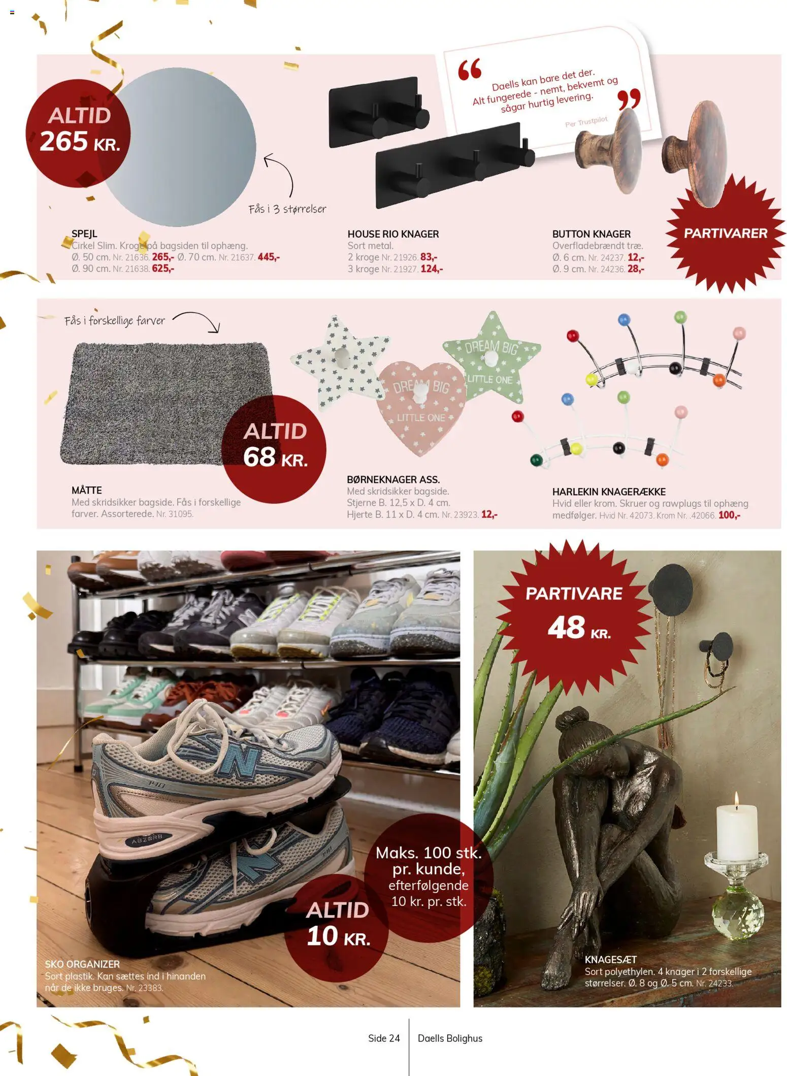 Daells Bolighus tilbudsavis – gyldig fra 29.10.2025 | Side: 24 | Produkter: Spejl, Sko, Måtte