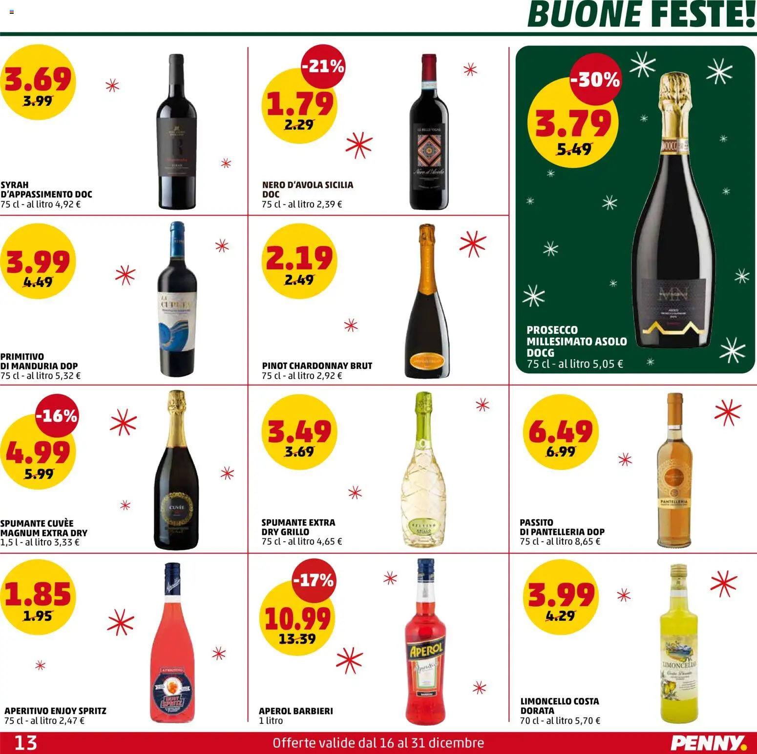 Volantino PENNY del 16.12.2025 | Pagina: 13 | Prodotti: Spumante, Limoncello, Aperol, Aperitivo