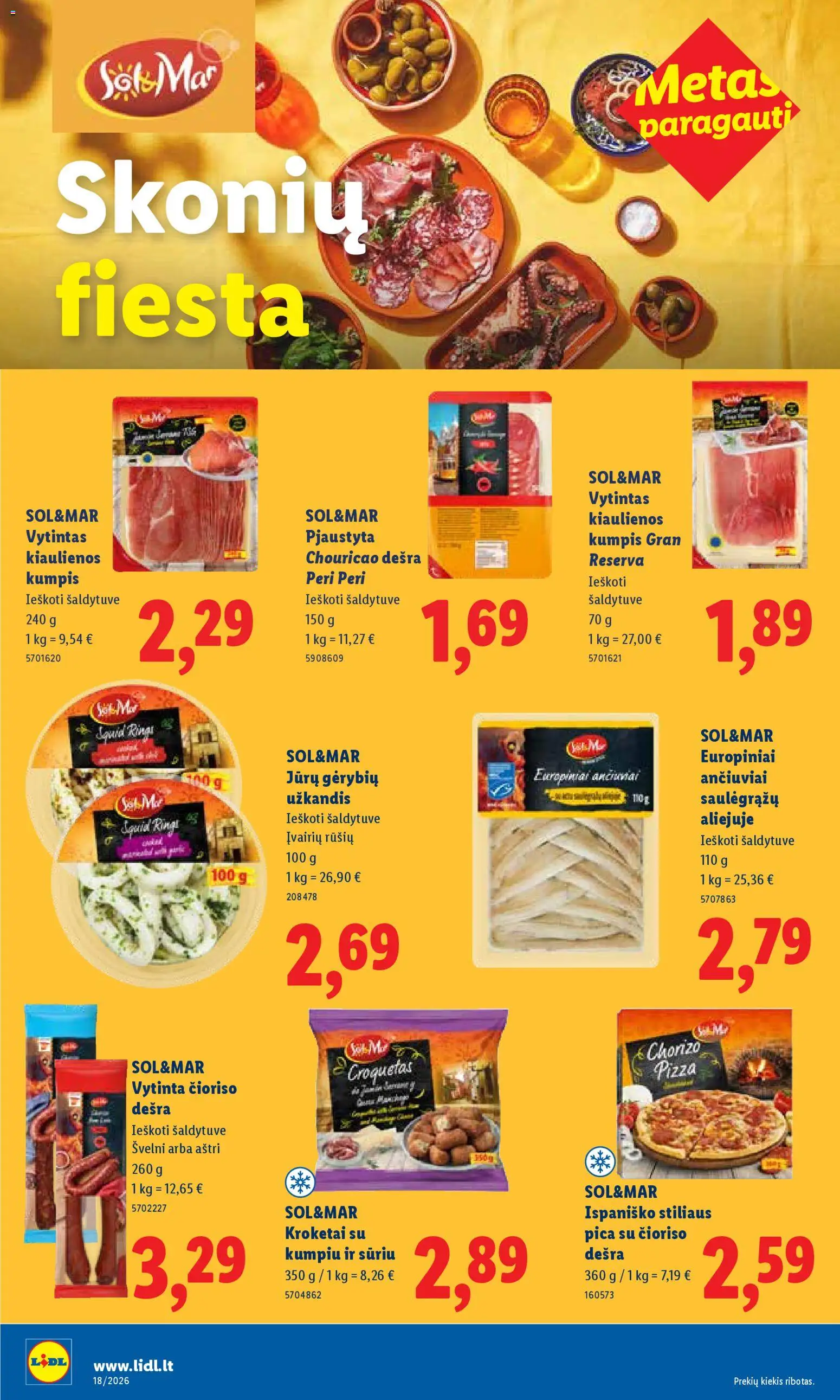LIDL akcijos nuo 27.04.2026 | Puslapis: 22 | Prekių: Kiaulienos, Kumpis, Pica, Dešra