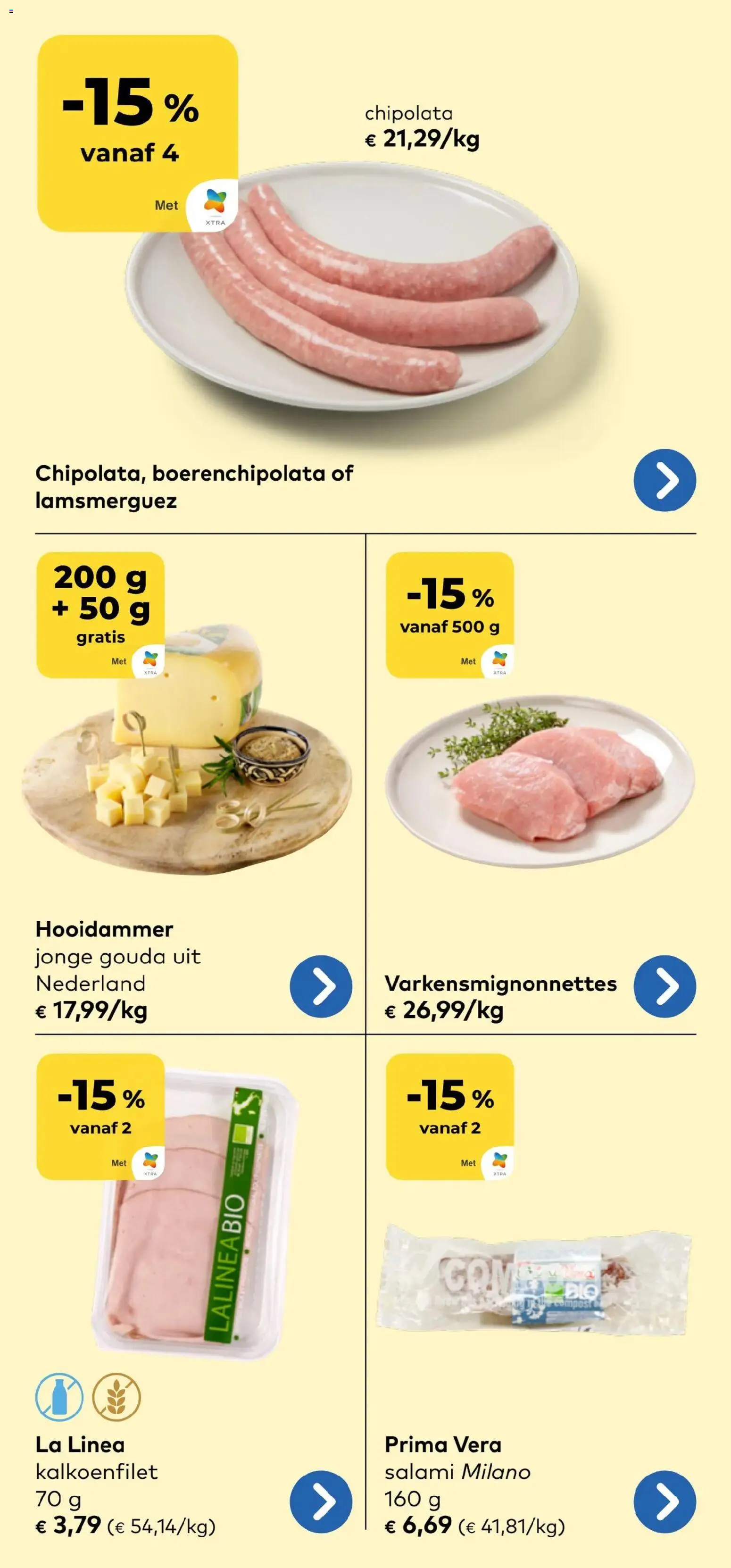 {H1} | Pagina: 8 | Producten: Chipolata, Gouda, La, Salami