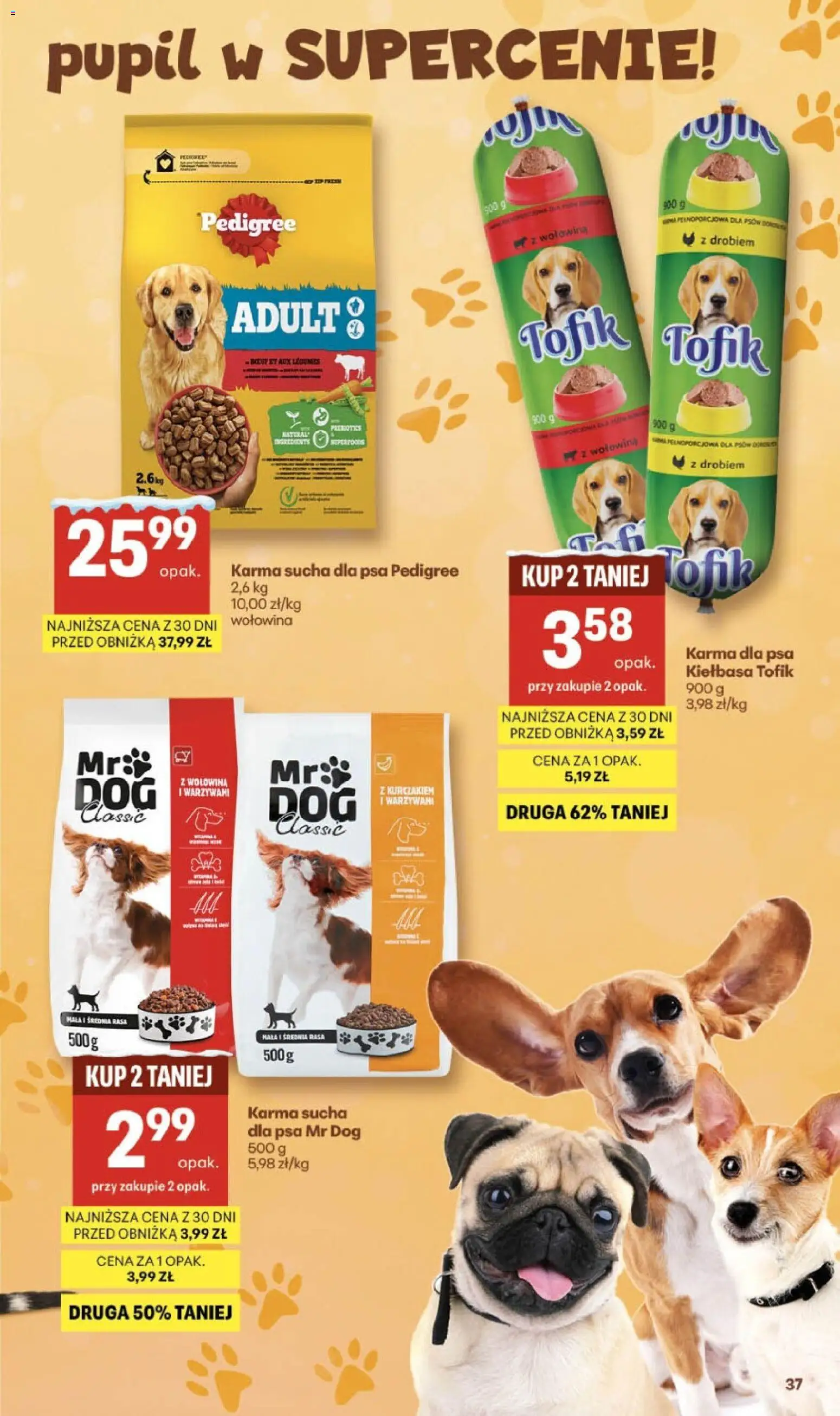 Delikatesy Centrum Gazetka - Sklepy Własne od 29.01.2026 | Strona: 37 | Produkty: Kiełbasa, Pedigree, Karma dla psa, Wołowina