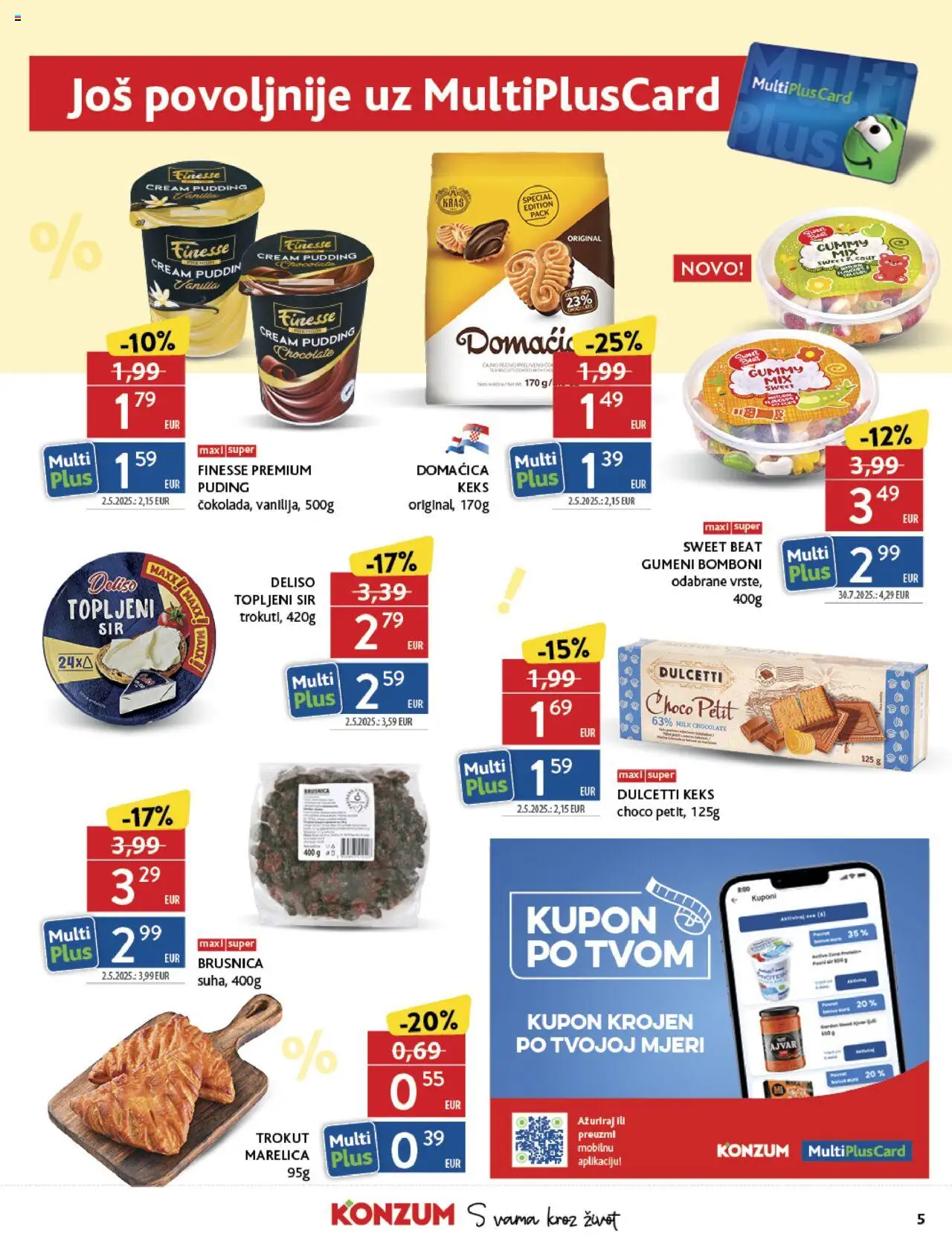 Konzum katalog | vrijedi od 01.10.2025 | Stranica: 5 | Proizvodi: Puding, Ajvar, Bomboni, Keks
