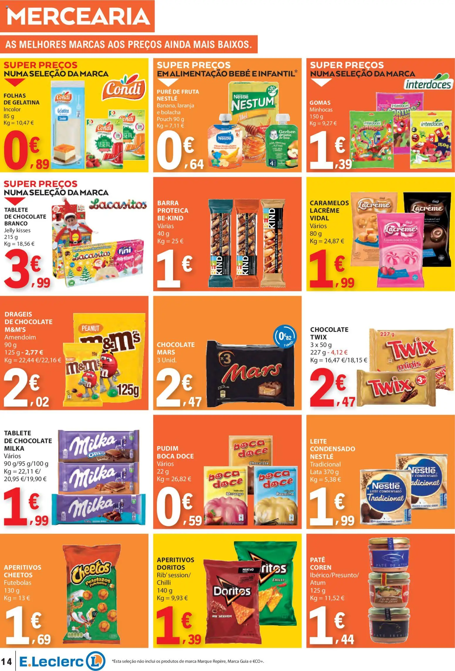 E.Leclerc folheto │ válido de 02.01.2026 | Página: 14 | Produtos: Atum, Gelatina, Leite, Nestlé