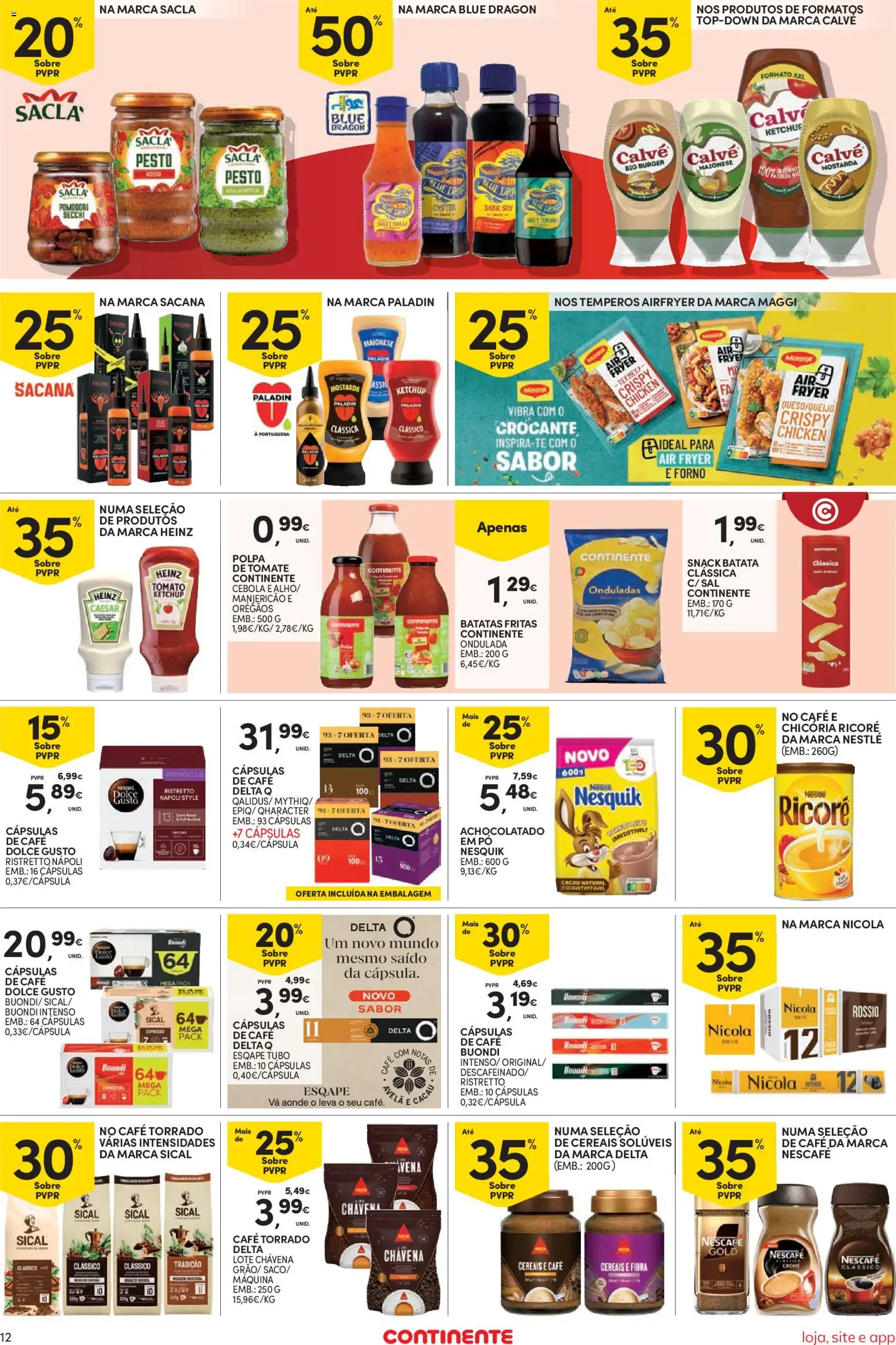 Continente Semanal Continente Bom Dia │ válido de 14.04.2026 | Página: 12 | Produtos: Orégãos, Pó, Cápsulas café, Dolce gusto