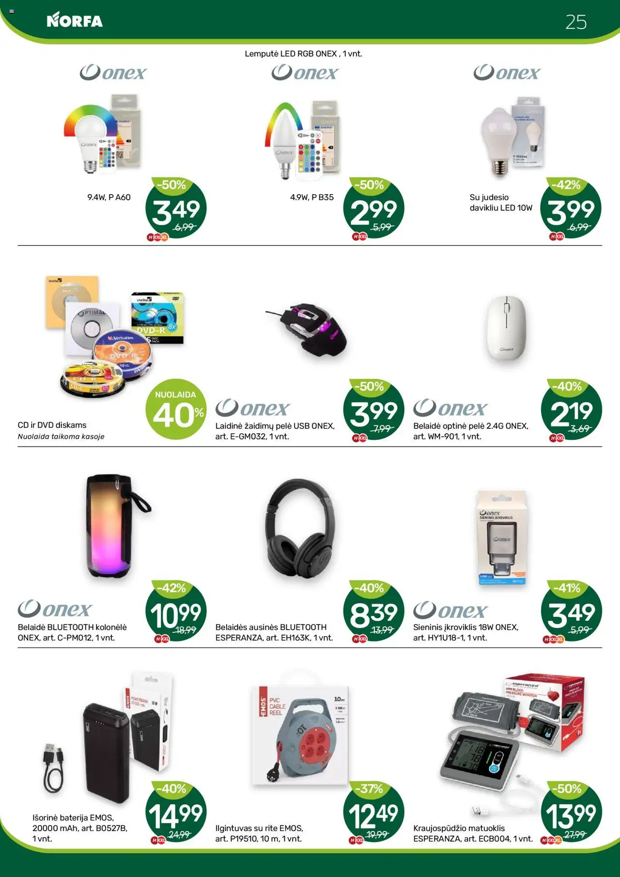 NORFA - Leidinys│galioja nuo 24.07.2025 | Puslapis: 25 | Prekių: Ausinės, Baterija, Kolonėlė, USB