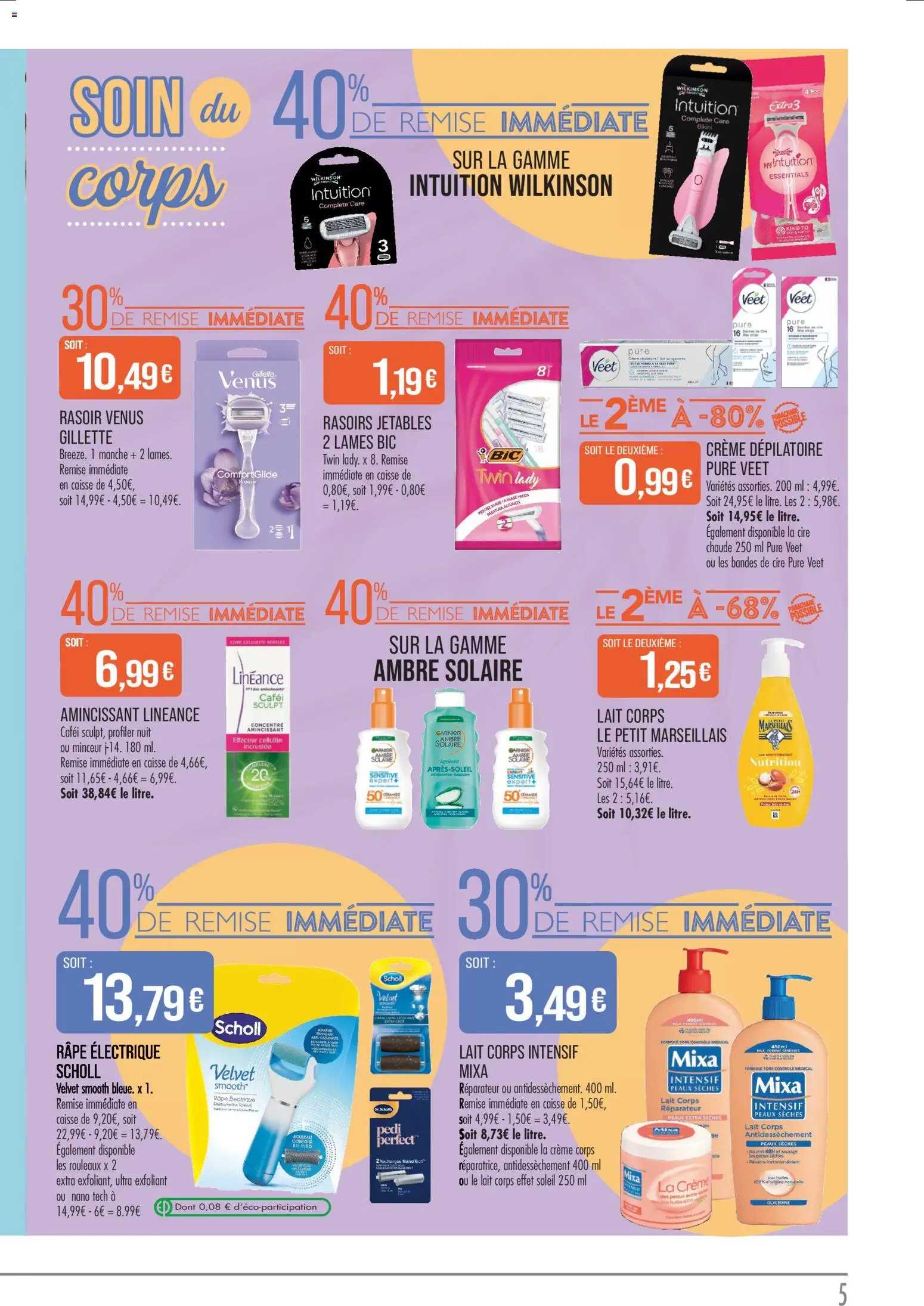 {H1} | Page: 5 | Produits: Râpe électrique, Rasoir, Exfoliant, Bikini