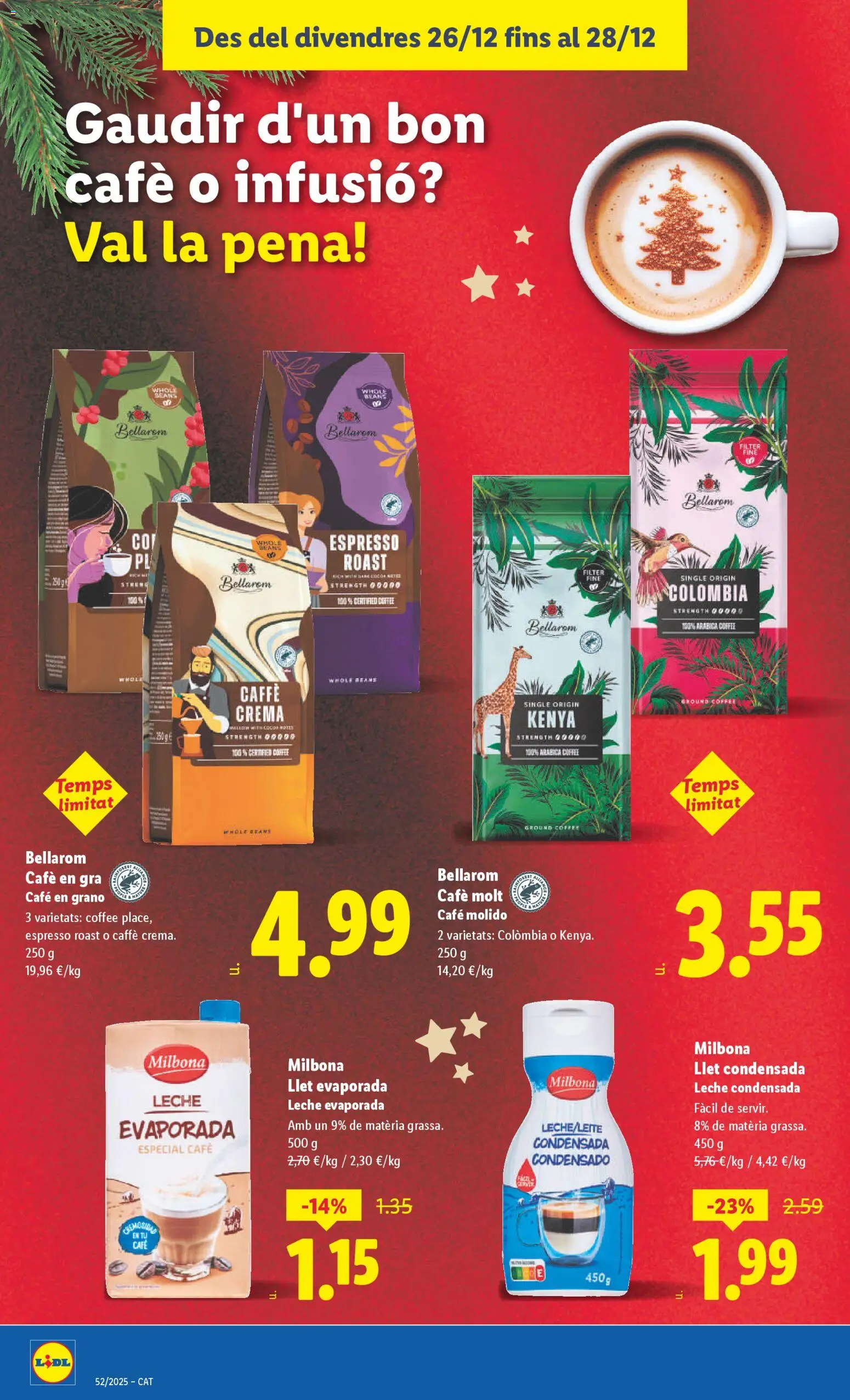 Lidl folleto │ válido desde el 22.12.2025 | Página: 50 | Productos: Leche, Café, Φαρίνα, Crema